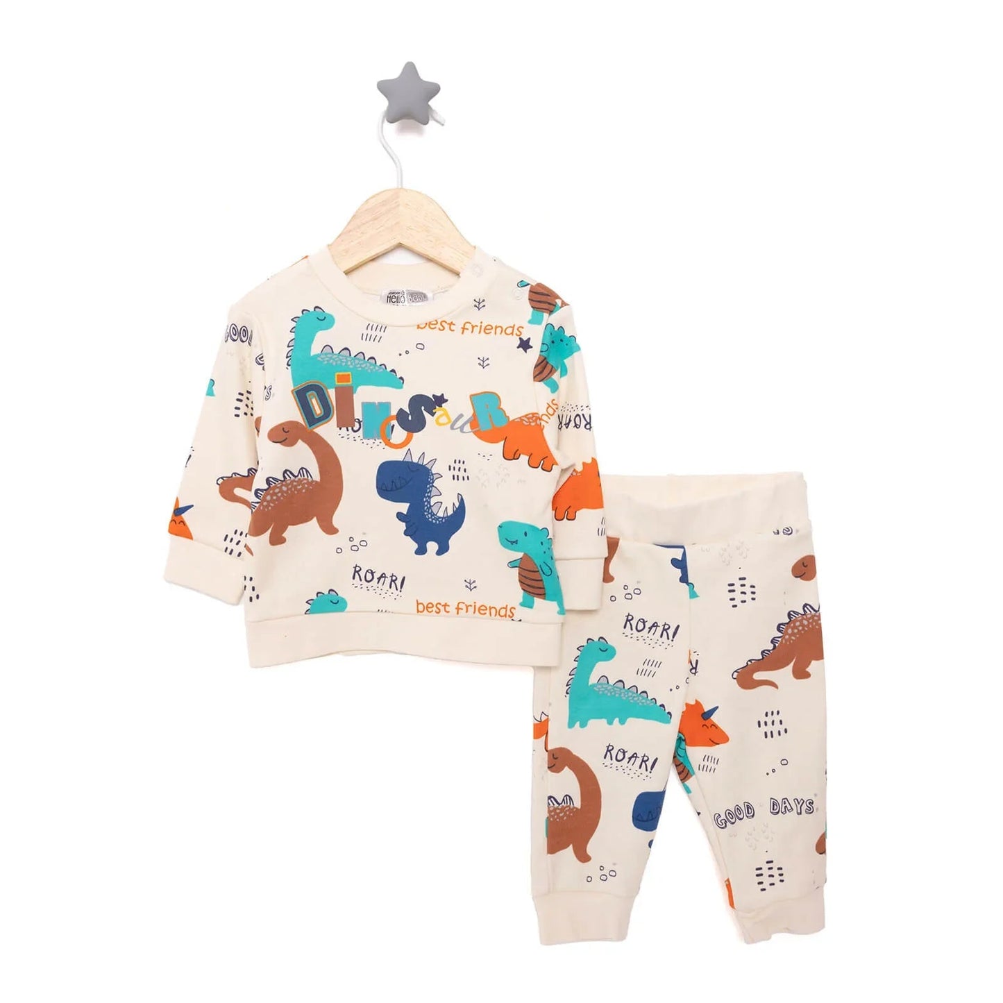 HelloBaby Baby Boy Sweatshirt Footless Bottom - Printed - mezetto ebebek ebebek
