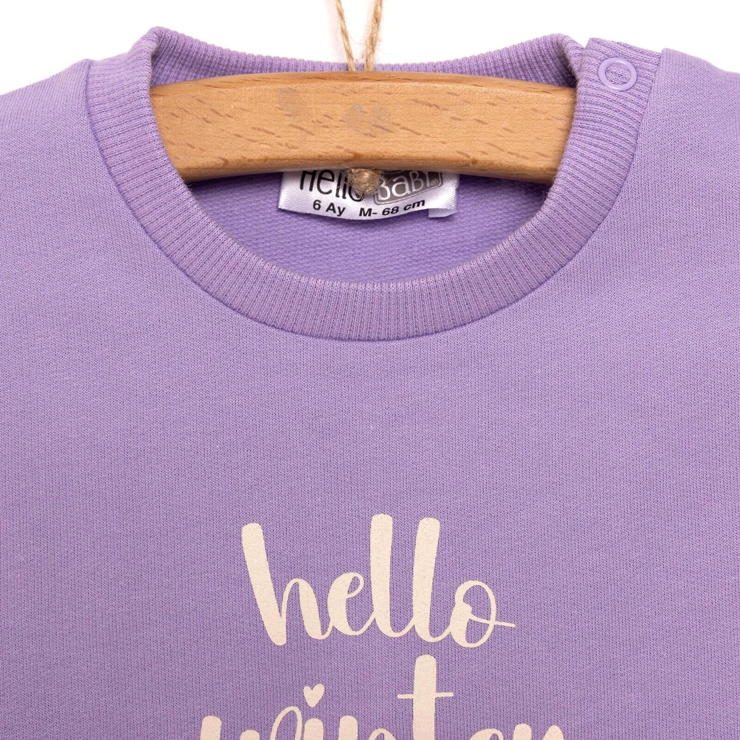 HelloBaby Baby Girl Animal Printed Sweatshirt - Purple - mezetto ebebek ebebek