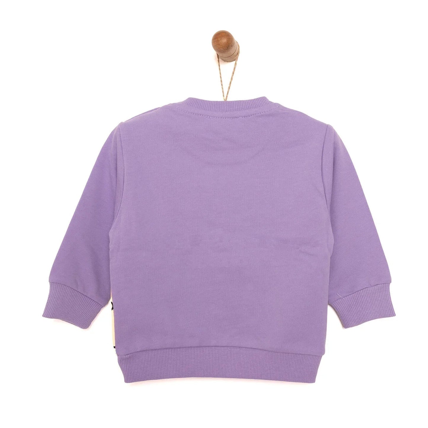 HelloBaby Baby Girl Animal Printed Sweatshirt - Purple - mezetto ebebek ebebek