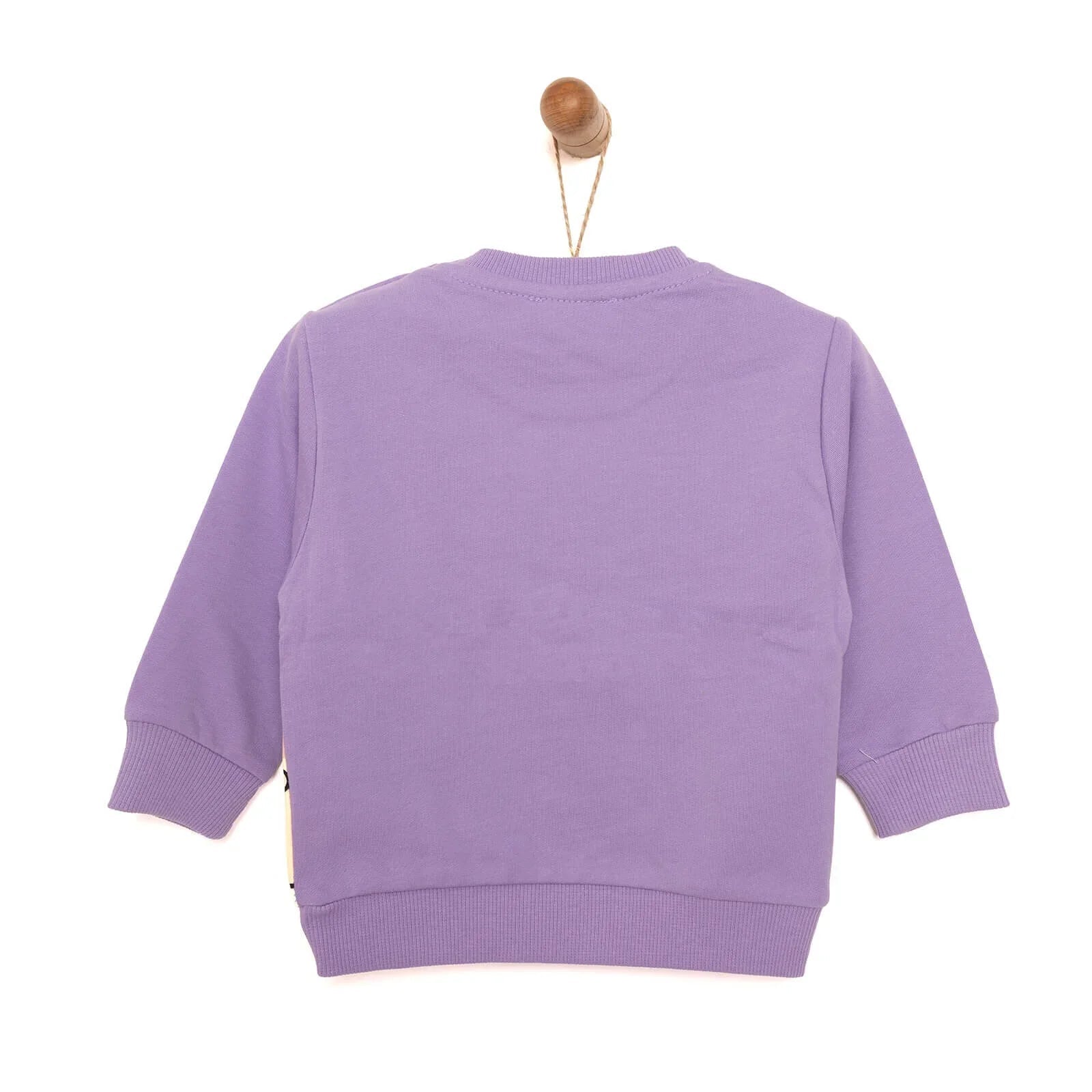HelloBaby Baby Girl Animal Printed Sweatshirt - Purple - mezetto ebebek ebebek