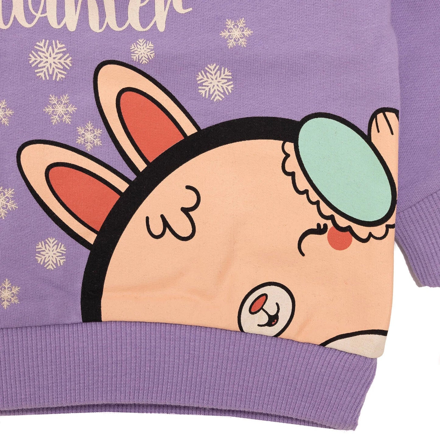 HelloBaby Baby Girl Animal Printed Sweatshirt - Purple - mezetto ebebek ebebek