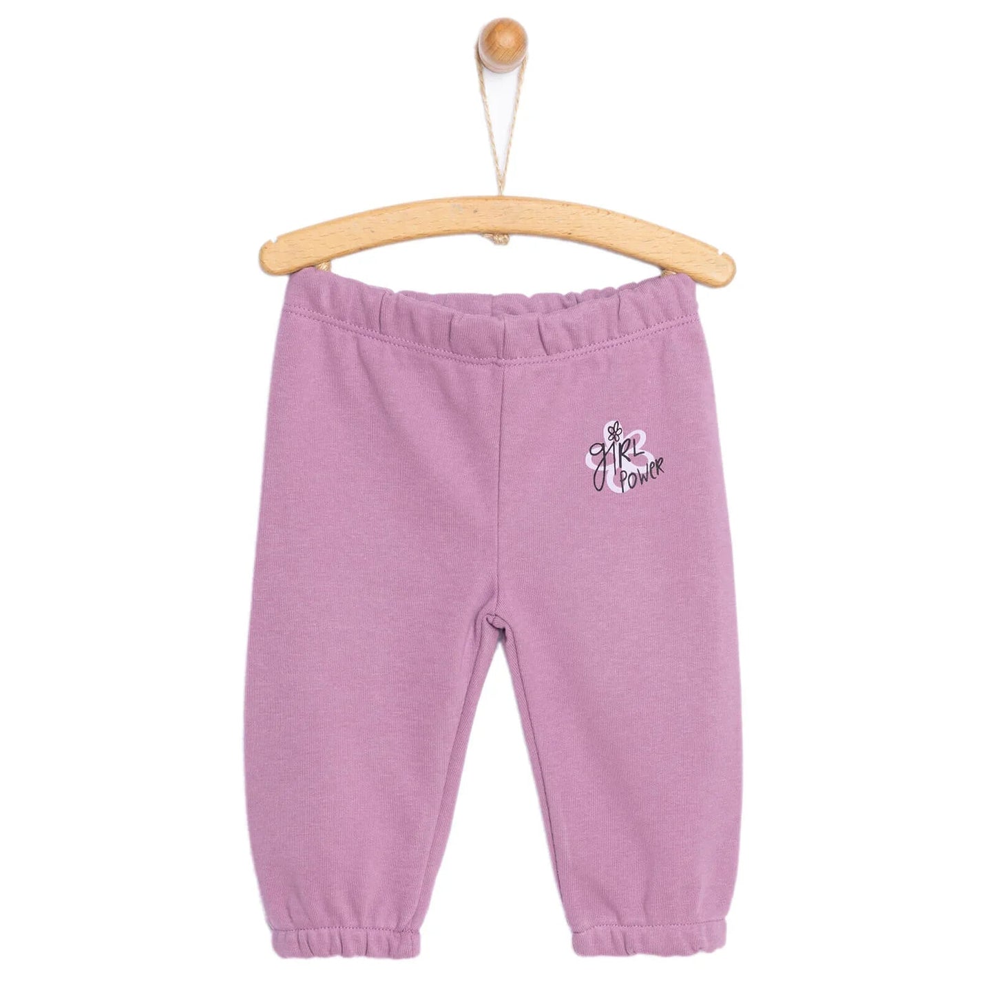 HelloBaby Baby Girl Basic Joggers - Purple - mezetto ebebek ebebek