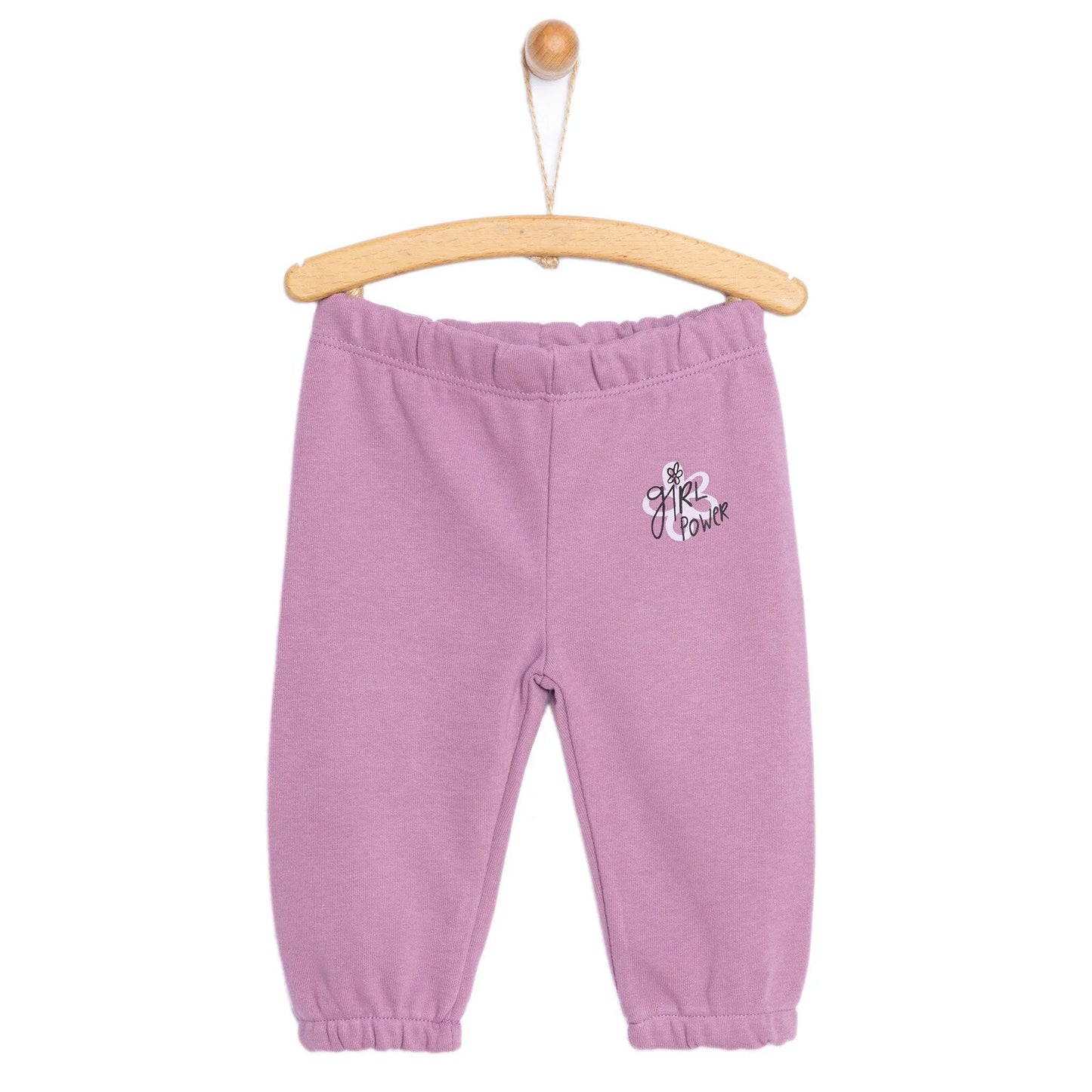 HelloBaby Baby Girl Basic Joggers - Purple - mezetto ebebek ebebek