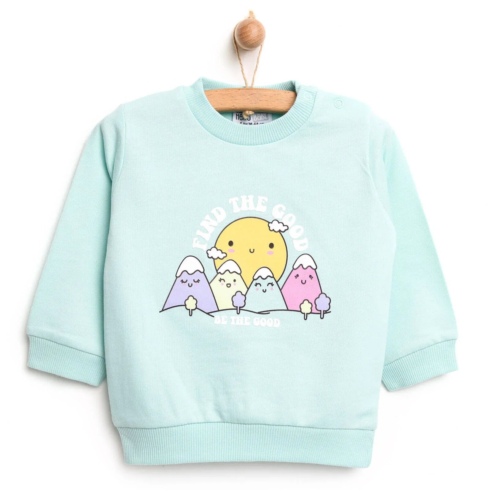HelloBaby Baby Girl Basic Mint Sweatshirt - Multicolour - mezetto ebebek ebebek