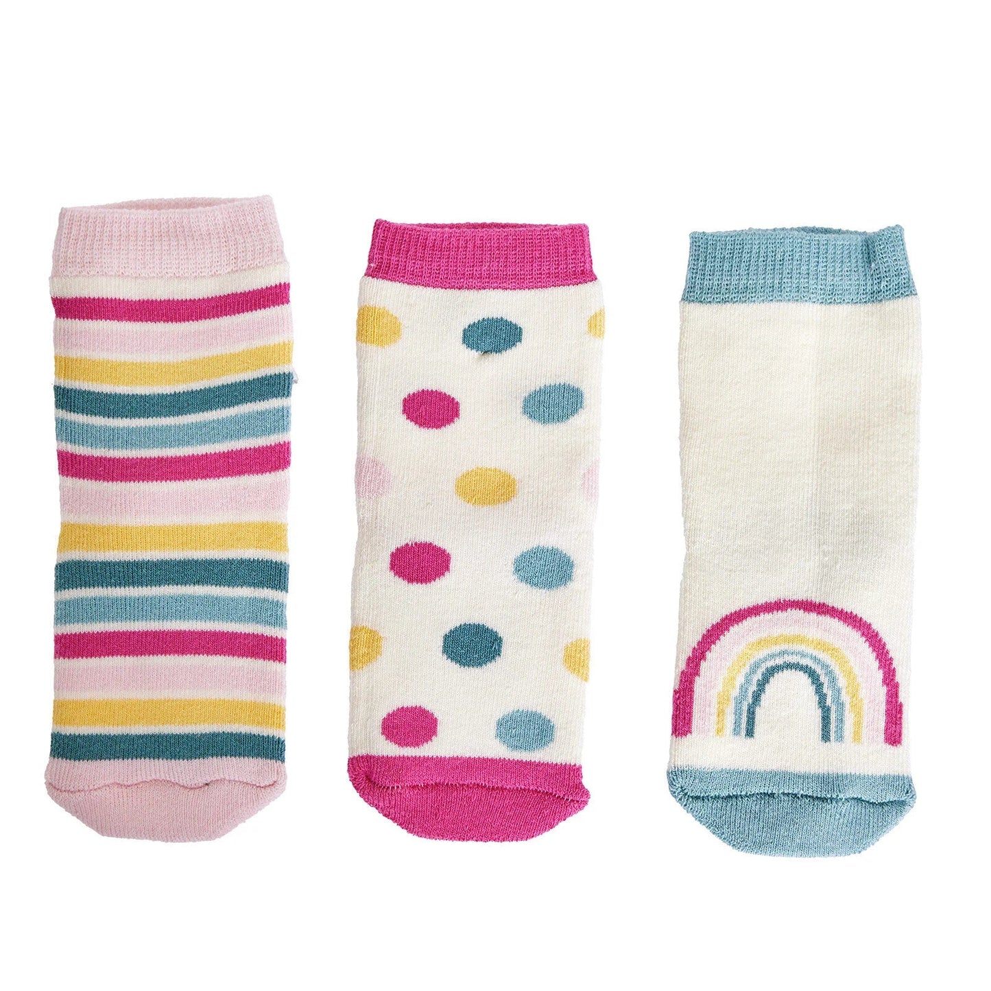 HelloBaby Baby Girl Chenille Socks 3 Pcs - Light Pink - mezetto ebebek ebebek