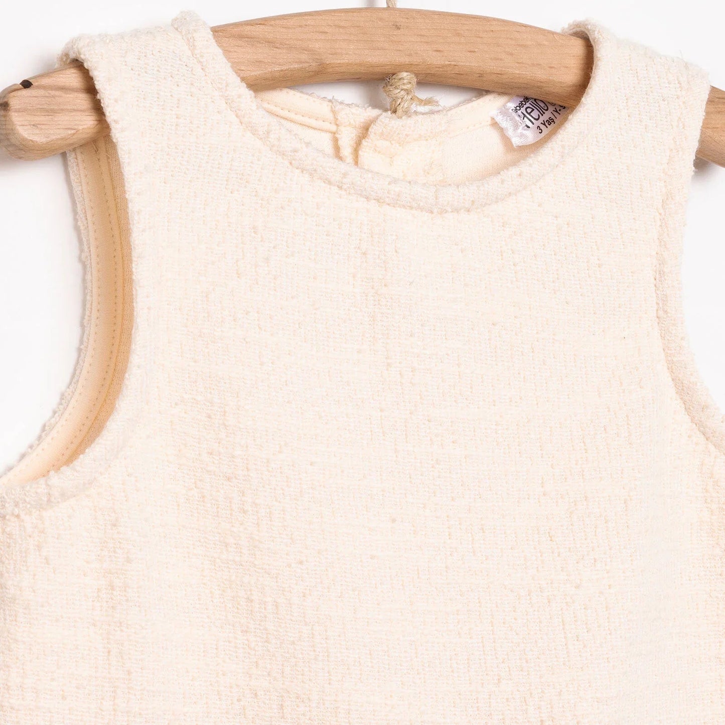 HelloBaby Baby Girl Dress - Ecru - mezetto ebebek ebebek