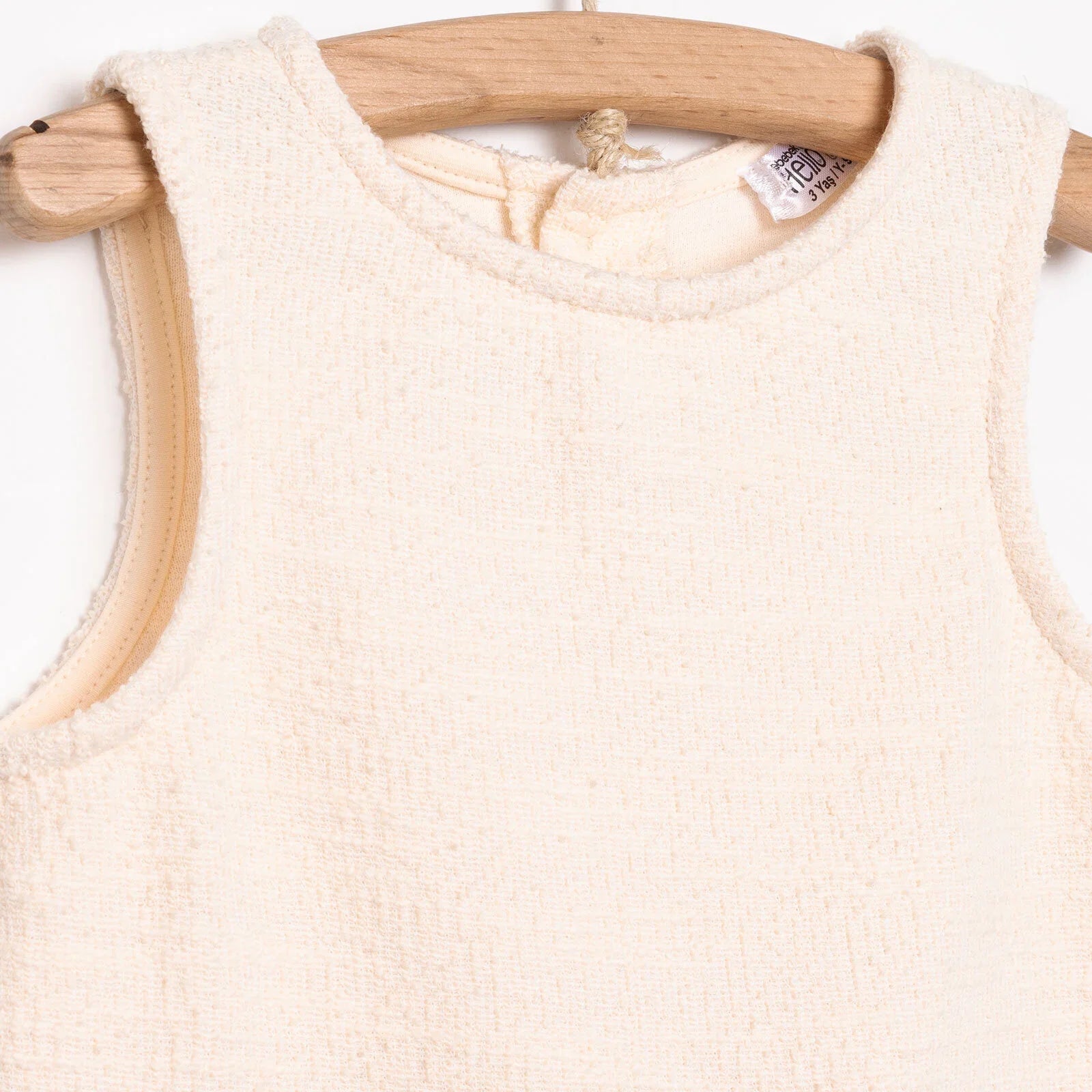 HelloBaby Baby Girl Dress - Ecru - mezetto ebebek ebebek