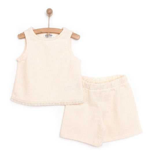 HelloBaby Baby Girl Jogger - Ecru - mezetto ebebek ebebek