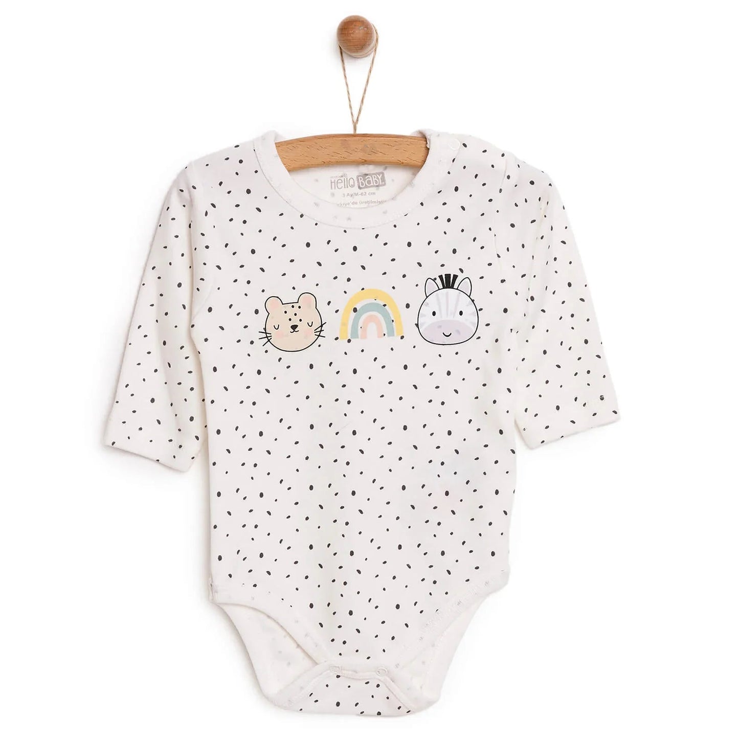 HelloBaby Baby Girl Long Sleeve Body - Ecru - mezetto ebebek ebebek