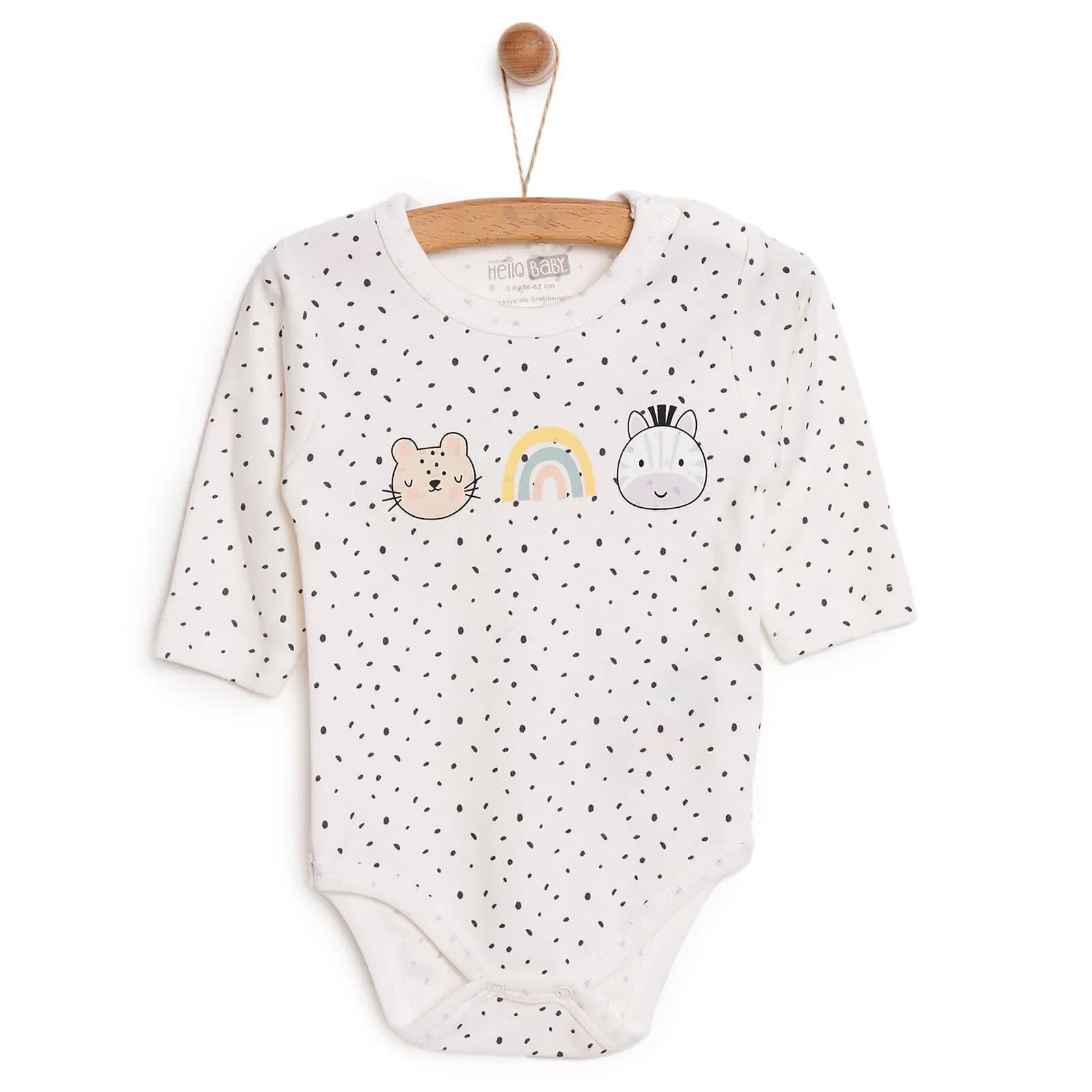 HelloBaby Baby Girl Long Sleeve Body - Ecru - mezetto ebebek ebebek