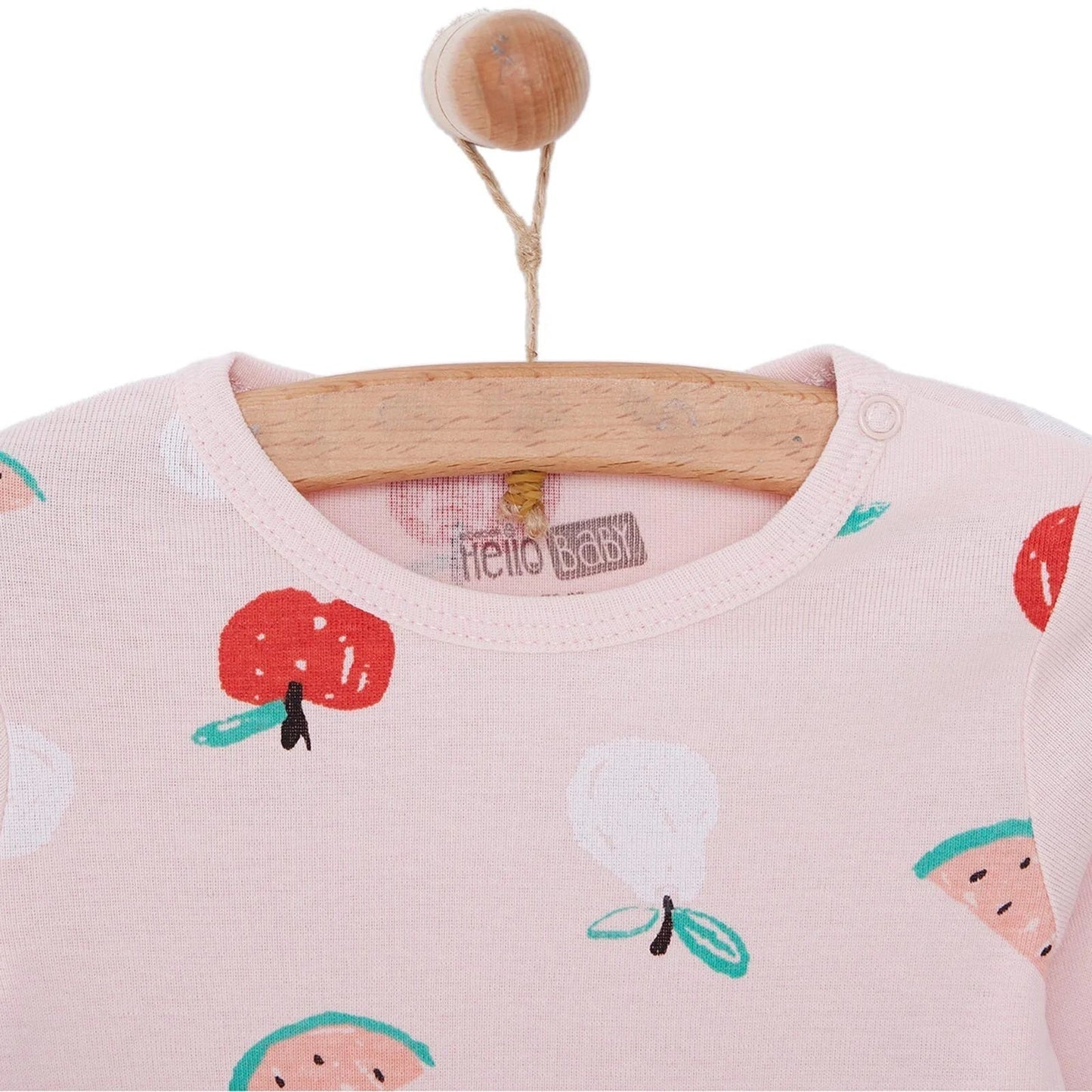 HelloBaby Baby Girl Long Sleeve Body - Pink - mezetto ebebek ebebek