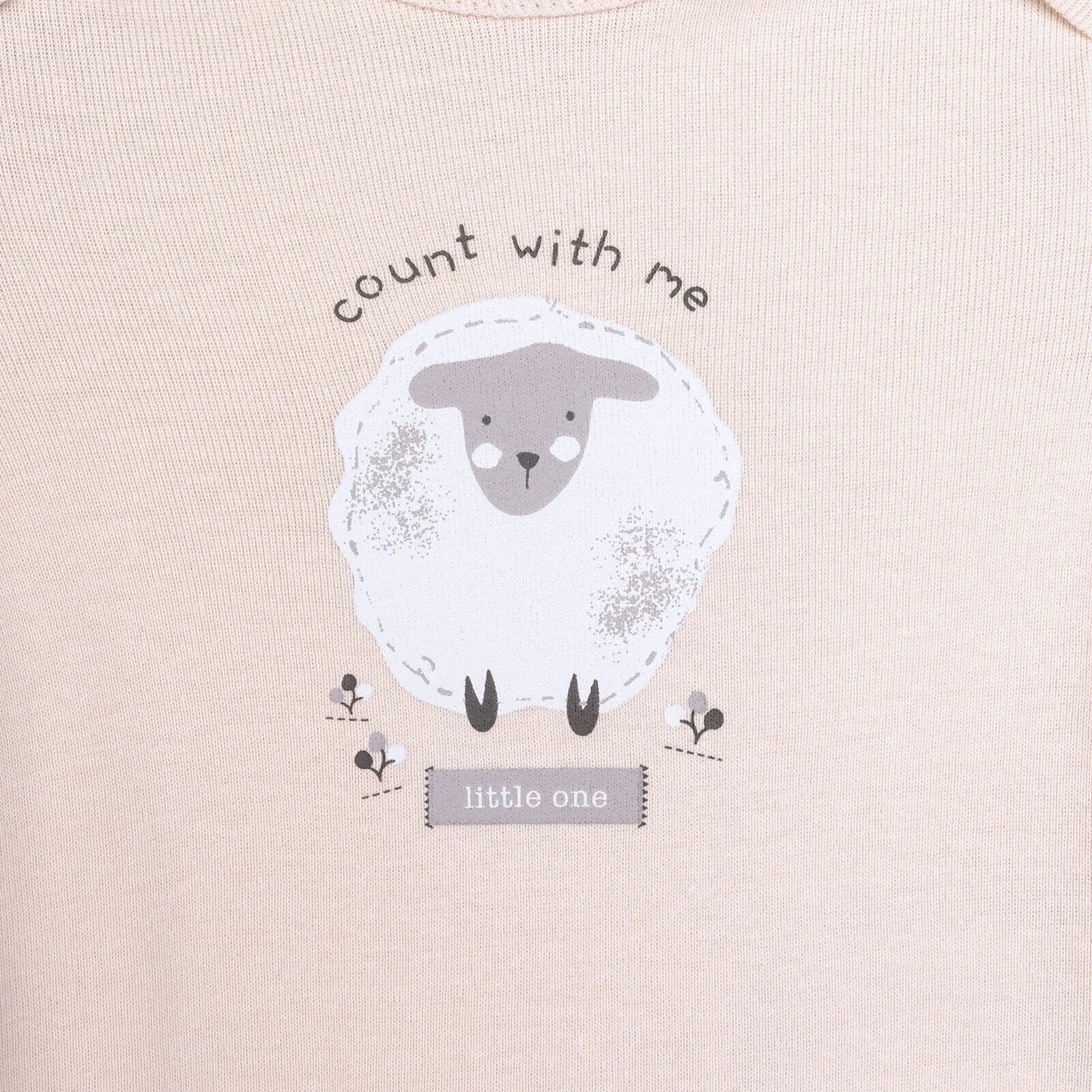 HelloBaby Baby Girl Long Sleeve Bodysuit 2 pcs - Beige - mezetto ebebek ebebek