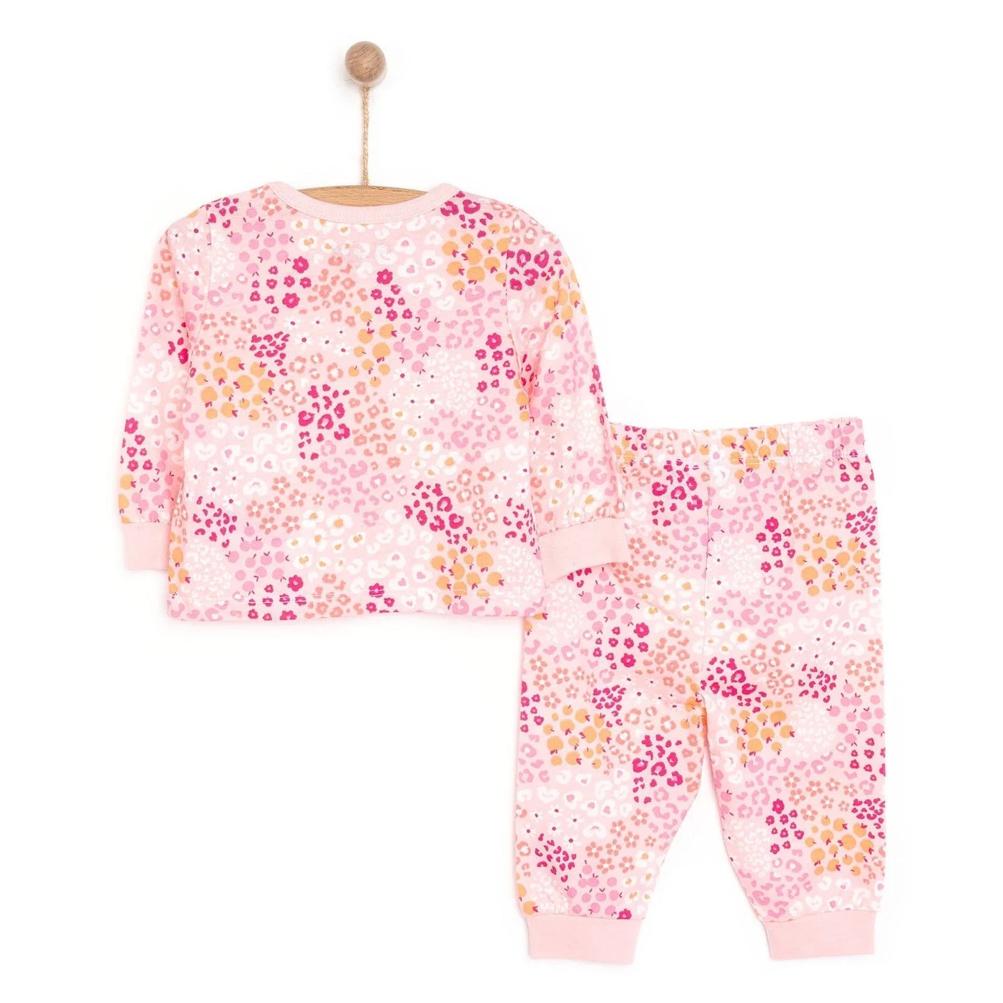 HelloBaby Baby Girl Long Sleeve Pyjamas Set - Dark Pink - mezetto ebebek ebebek