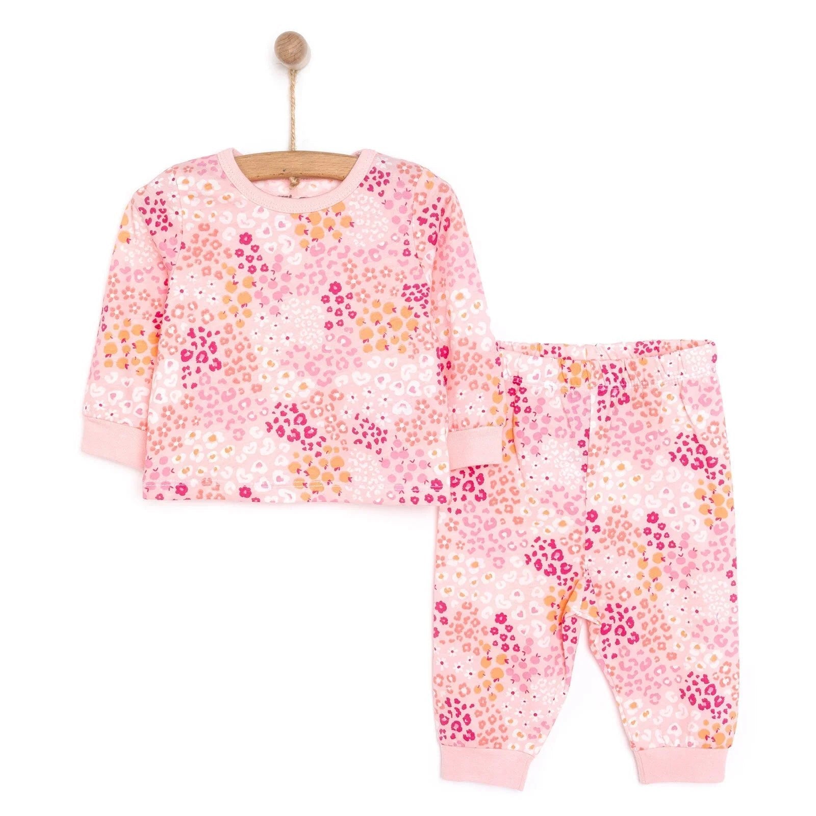 HelloBaby Baby Girl Long Sleeve Pyjamas Set - Dark Pink - mezetto ebebek ebebek