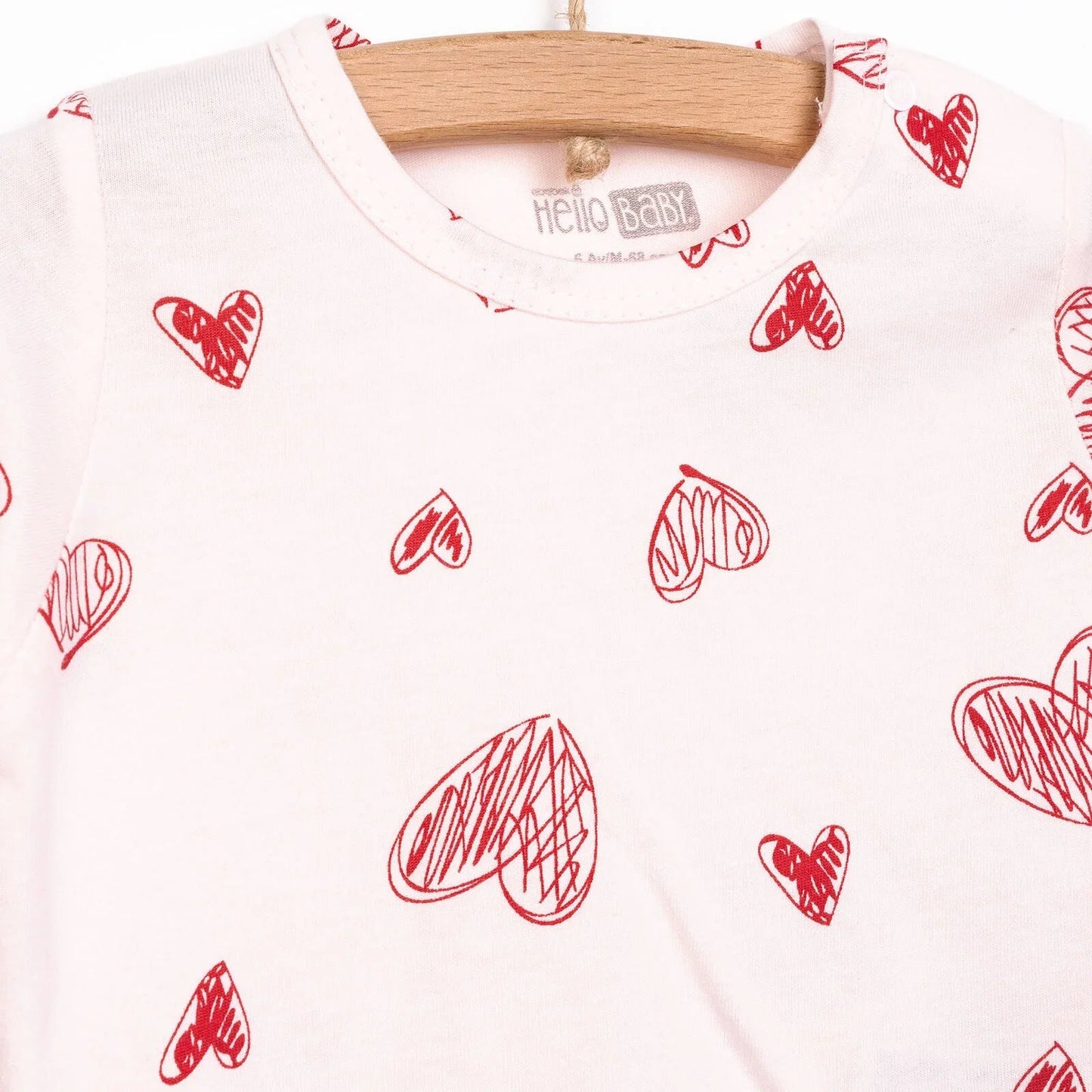 HelloBaby Baby Girl Long Sleeve Pyjamas Set - Light Pink - mezetto ebebek ebebek