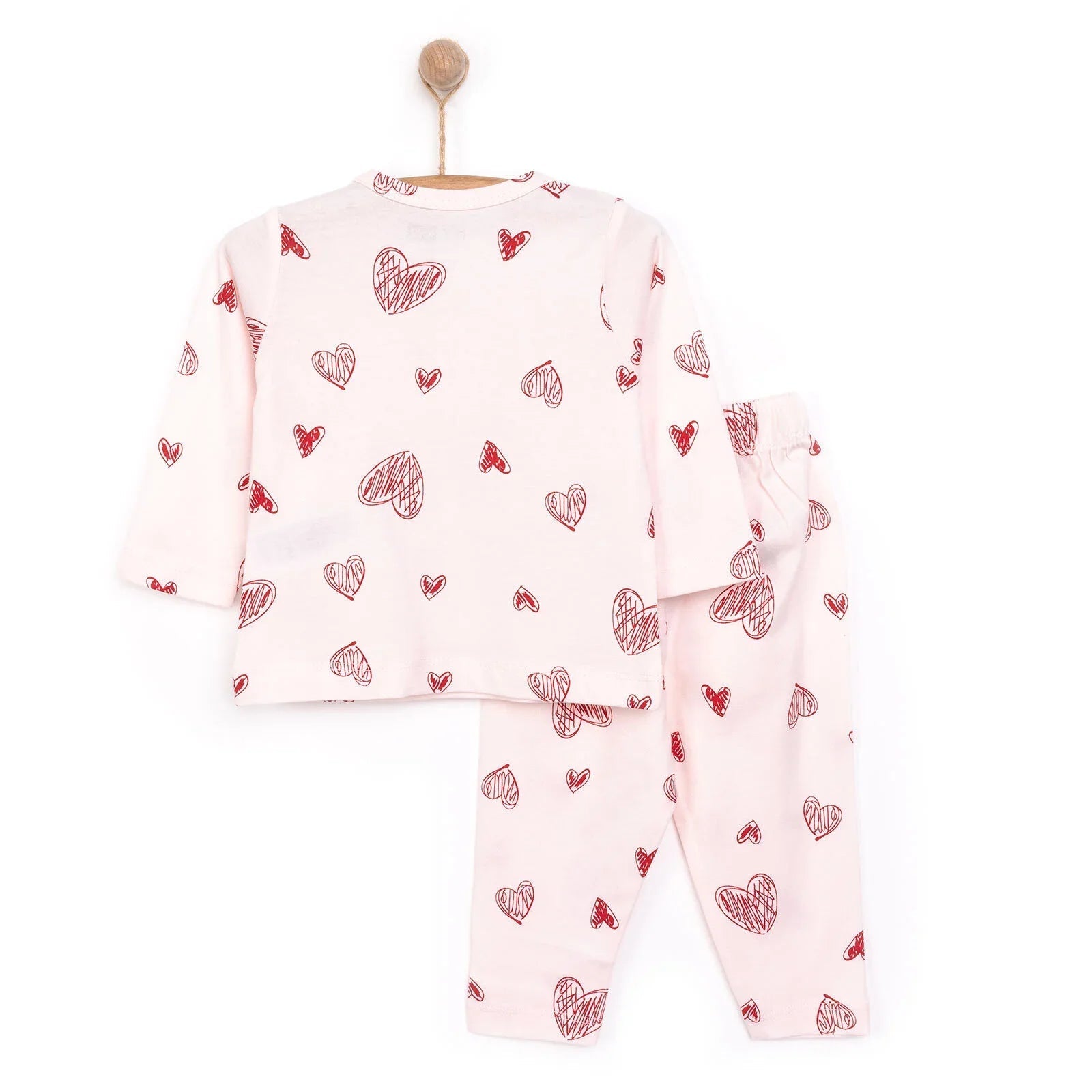 HelloBaby Baby Girl Long Sleeve Pyjamas Set - Light Pink - mezetto ebebek ebebek