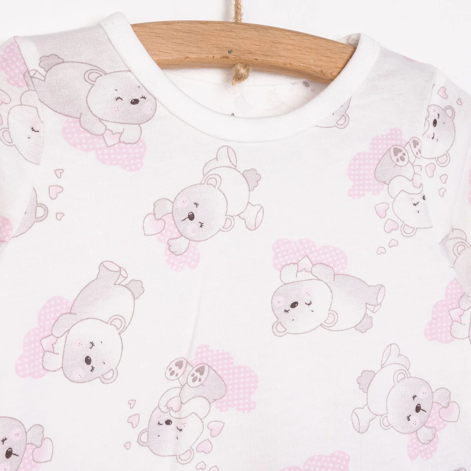 HelloBaby Baby Girl Long Sleeve Pyjamas Set - White - mezetto ebebek ebebek