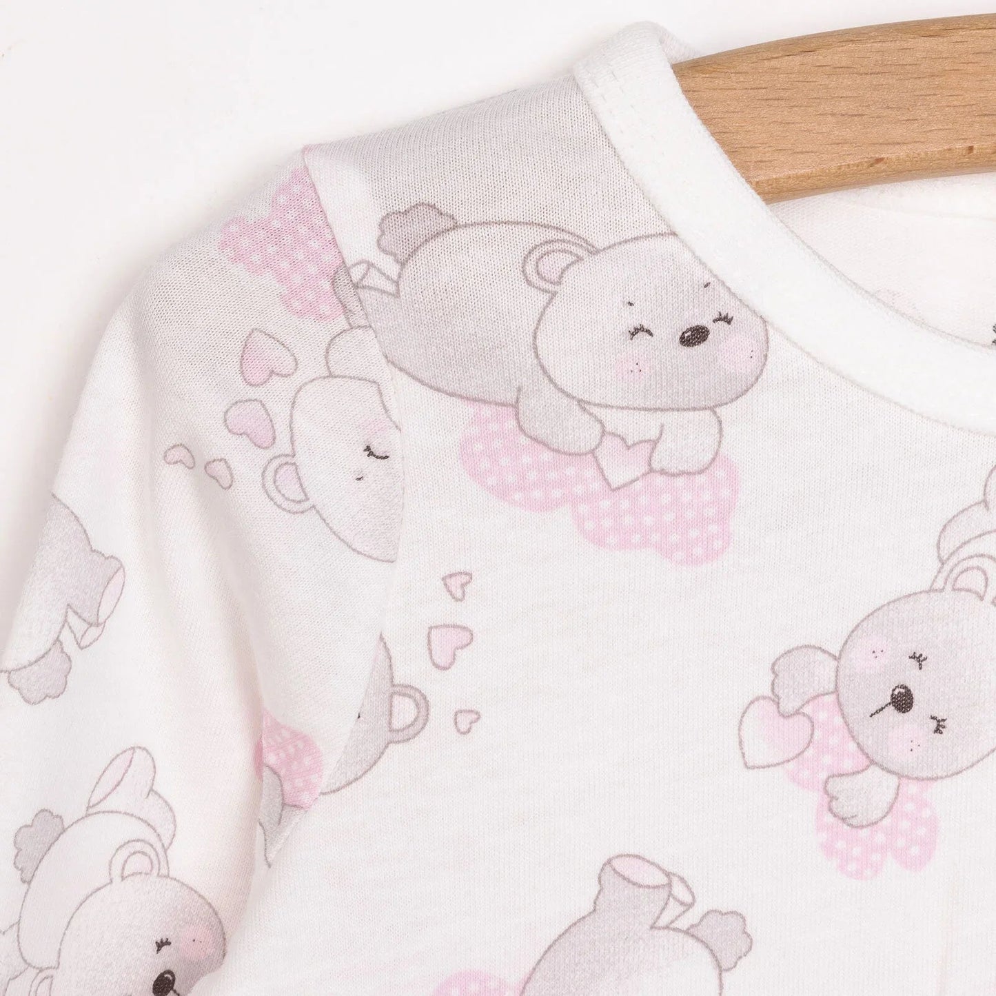 HelloBaby Baby Girl Long Sleeve Pyjamas Set - White - mezetto ebebek ebebek