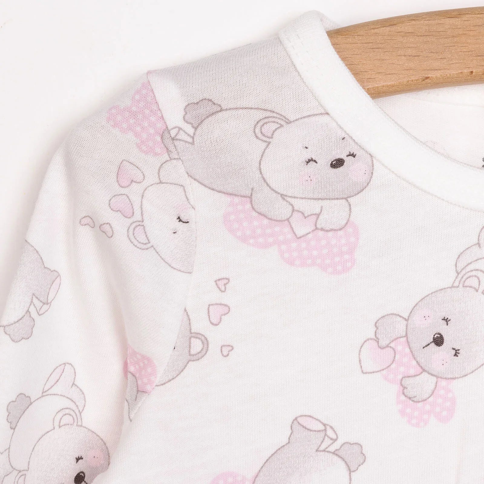 HelloBaby Baby Girl Long Sleeve Pyjamas Set - White - mezetto ebebek ebebek