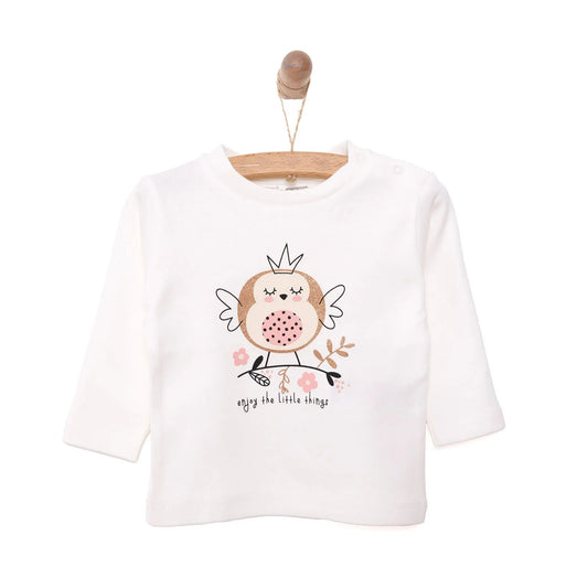 HelloBaby Baby Girl Long Sleeve T-shirt - Ecru - mezetto ebebek ebebek