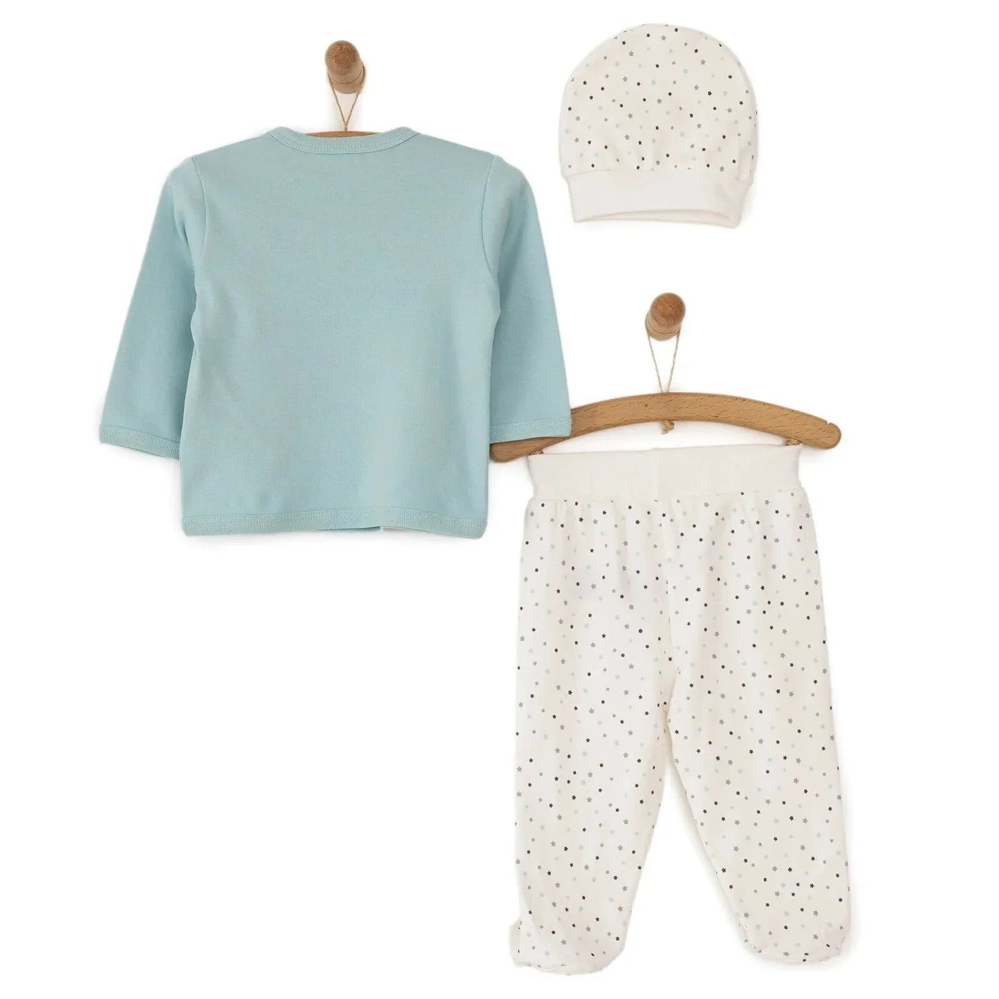 HelloBaby Baby Girl Newborn Set 3 pcs - Ecru - mezetto ebebek ebebek