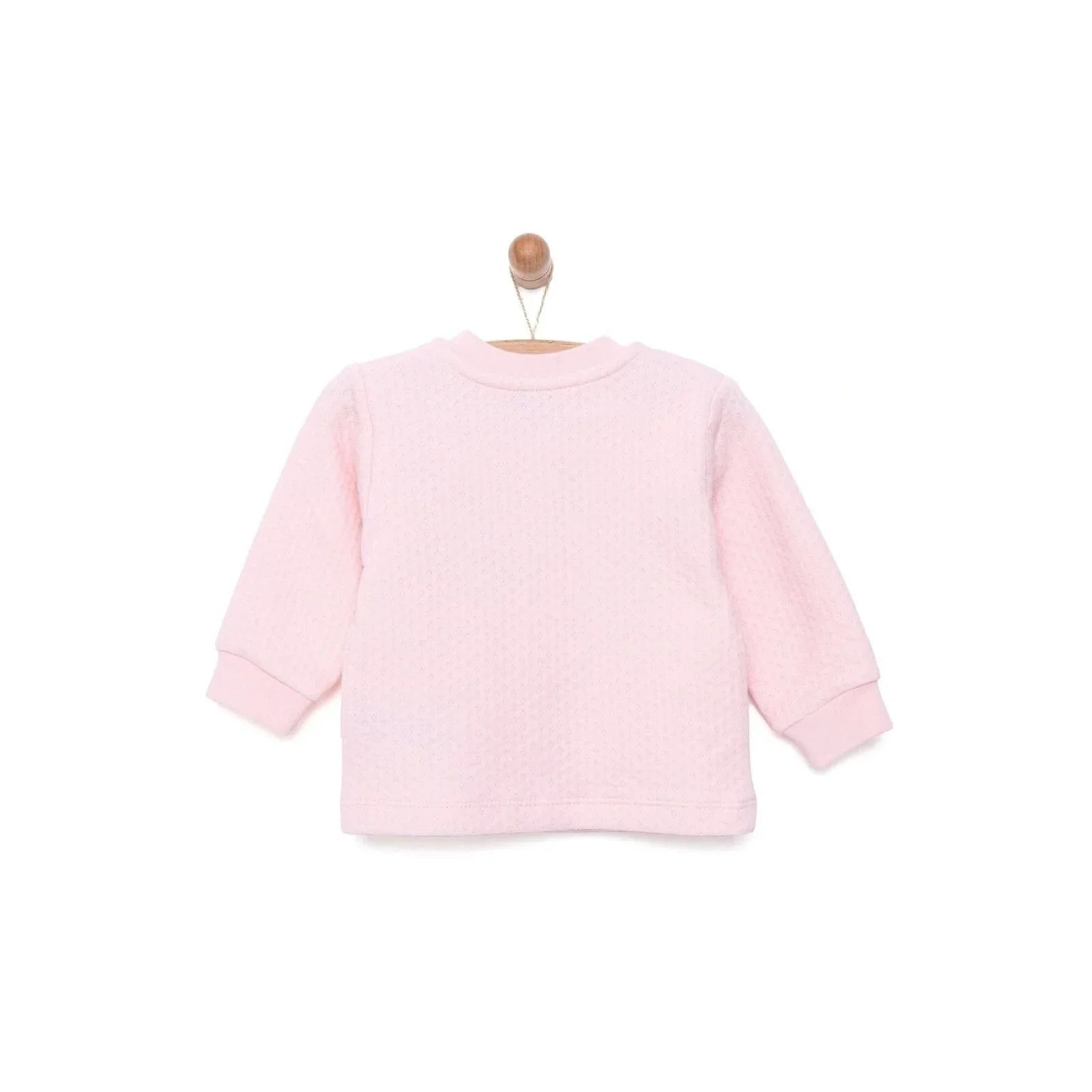 HelloBaby Baby Girl Quilted Cardigan - Light Pink - mezetto ebebek ebebek