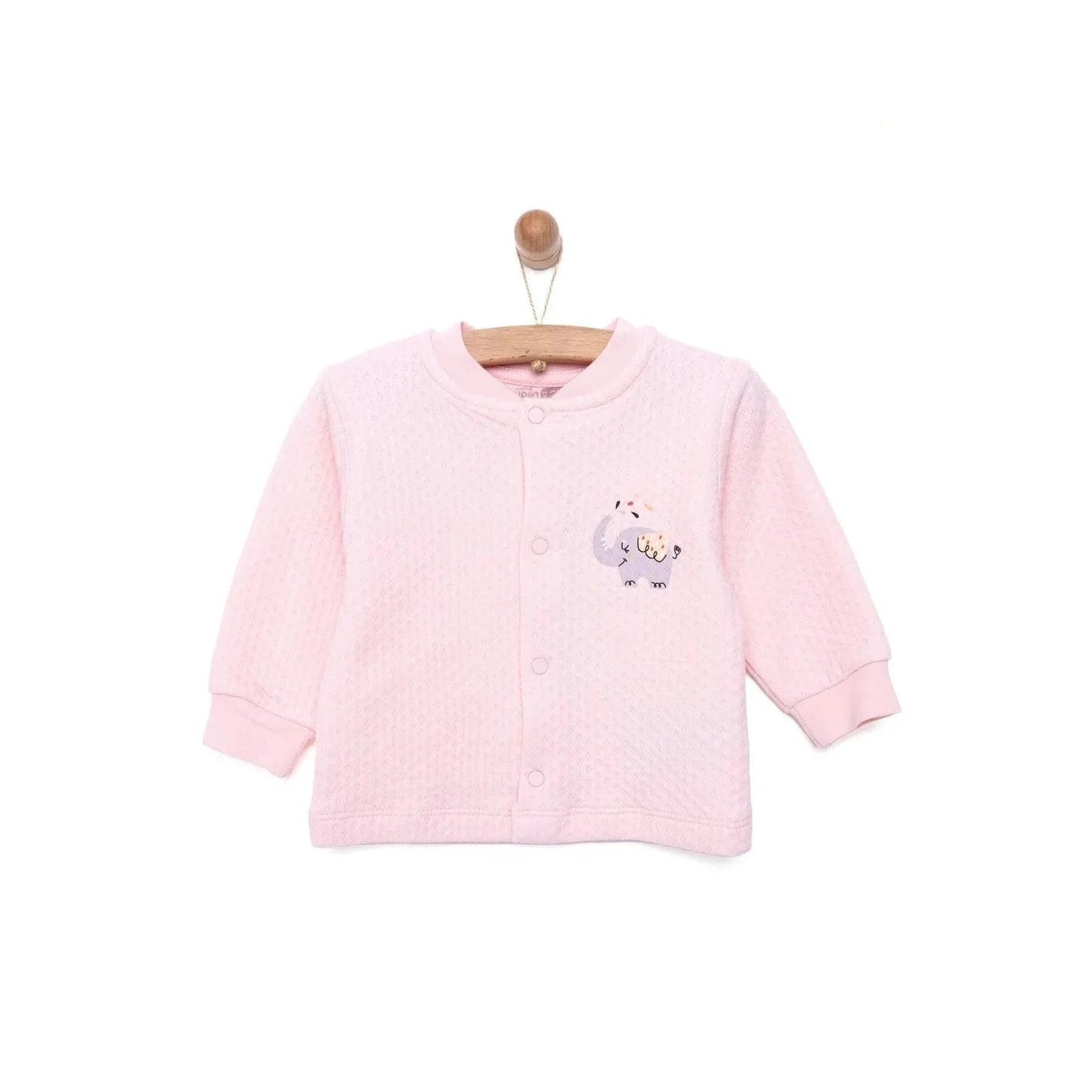 HelloBaby Baby Girl Quilted Cardigan - Light Pink - mezetto ebebek ebebek