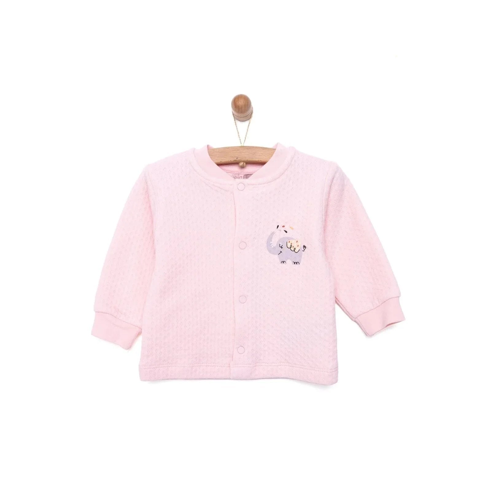HelloBaby Baby Girl Quilted Cardigan - Light Pink - mezetto ebebek ebebek