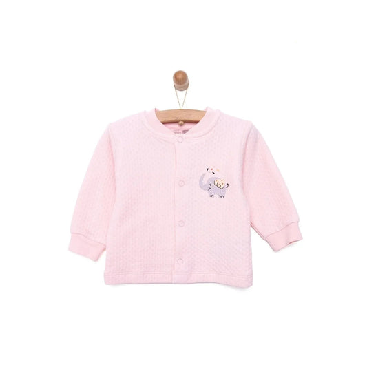 HelloBaby Baby Girl Quilted Cardigan - Light Pink - mezetto ebebek ebebek