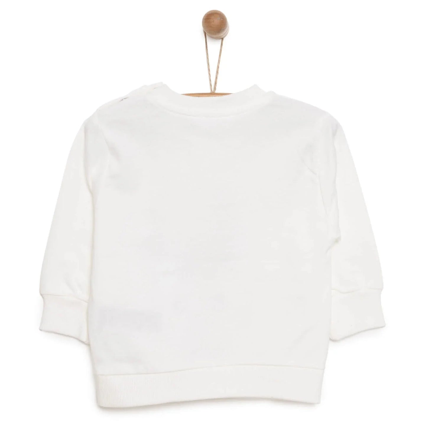HelloBaby Baby Girl Rabbit Printed Sweatshirt - Ecru - mezetto ebebek ebebek