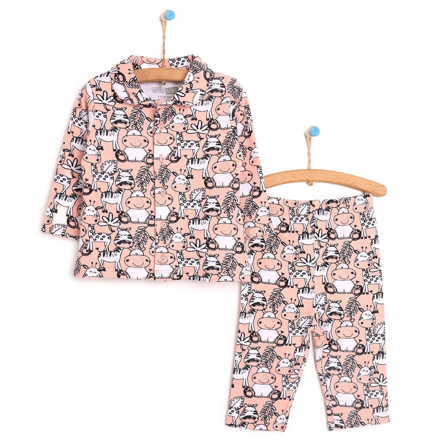 HelloBaby Baby Girl Shirt Collar Pyjamas - mezetto ebebek ebebek