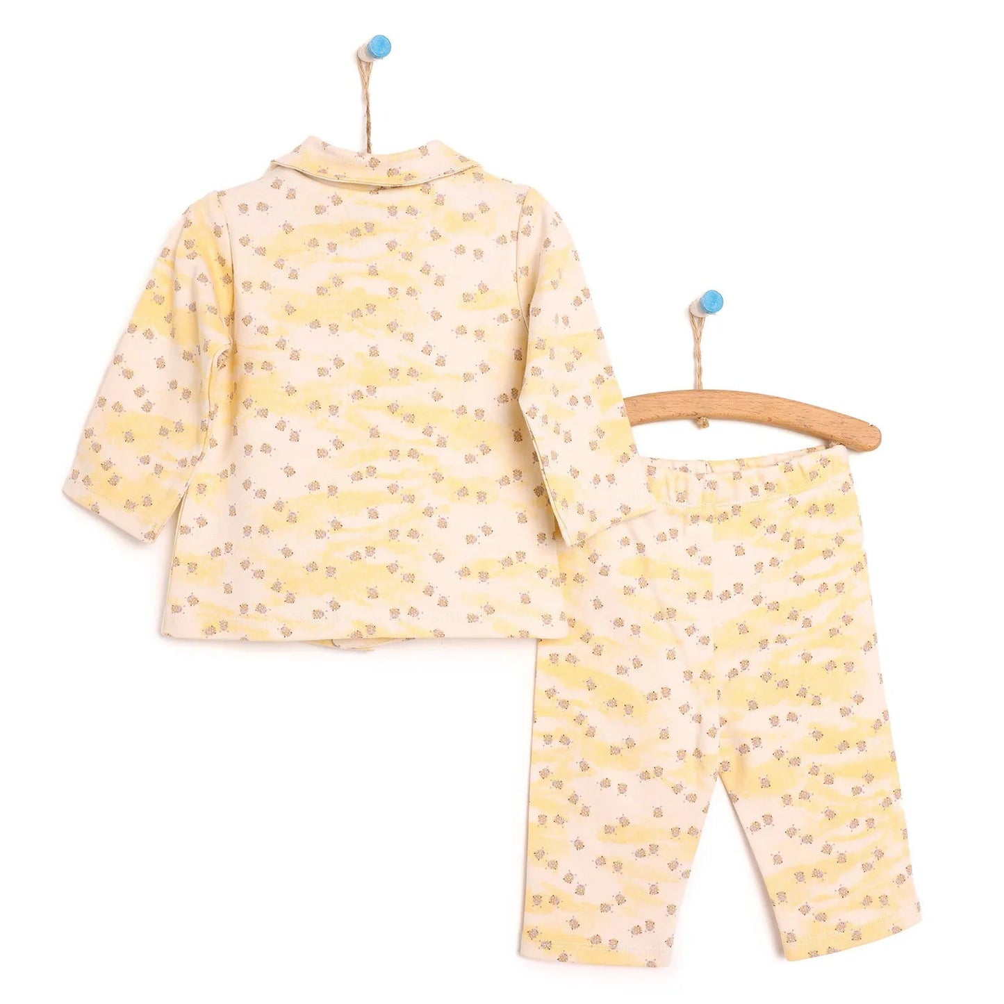 HelloBaby Baby Girl Shirt Collar Pyjamas - Yellow - mezetto ebebek ebebek
