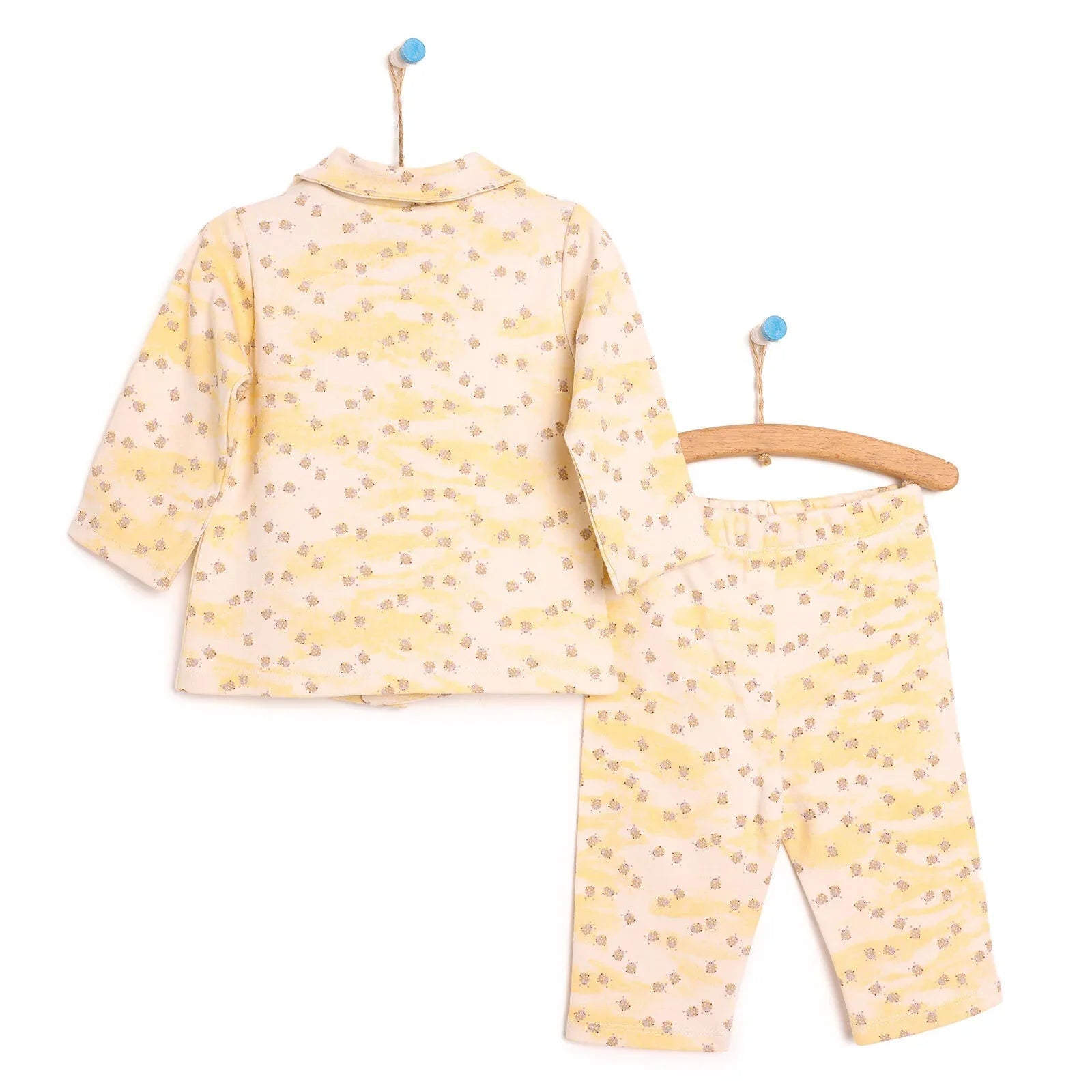 HelloBaby Baby Girl Shirt Collar Pyjamas - Yellow - mezetto ebebek ebebek