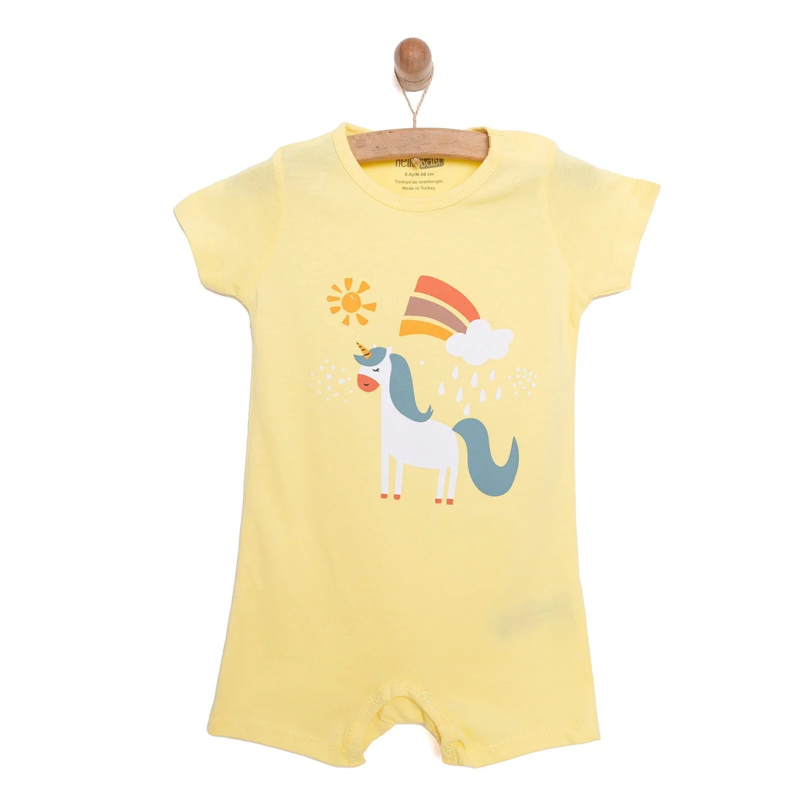 HelloBaby Baby Girl Short Jumpsuit - Yellow - mezetto ebebek ebebek