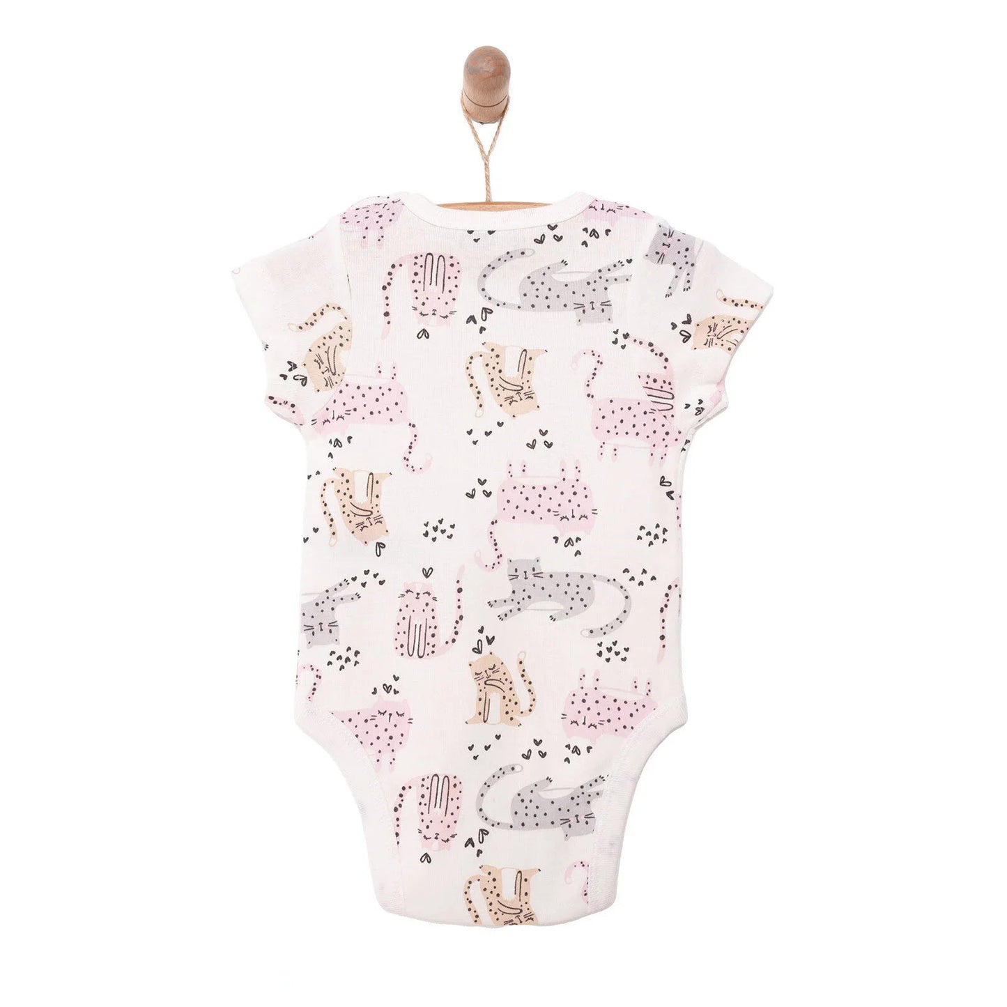HelloBaby Baby Girl Short Sleeve Body - Ecru - mezetto ebebek ebebek