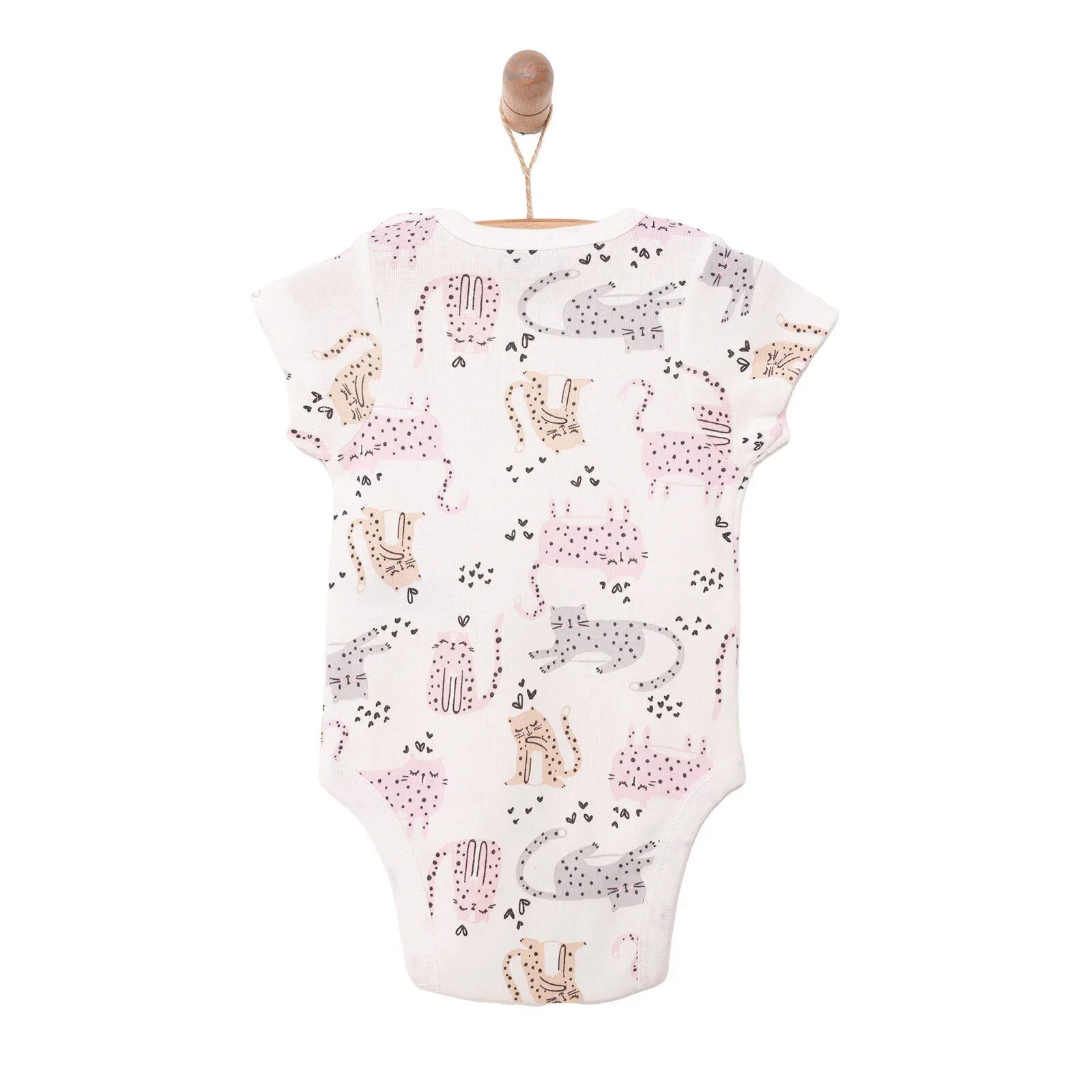 HelloBaby Baby Girl Short Sleeve Body - Ecru - mezetto ebebek ebebek