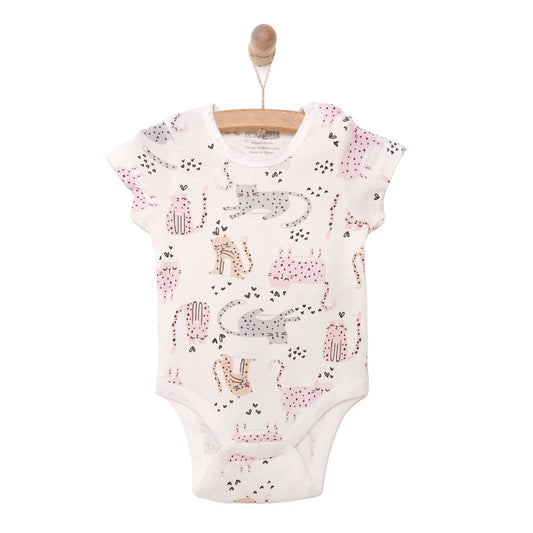 HelloBaby Baby Girl Short Sleeve Body - Ecru - mezetto ebebek ebebek