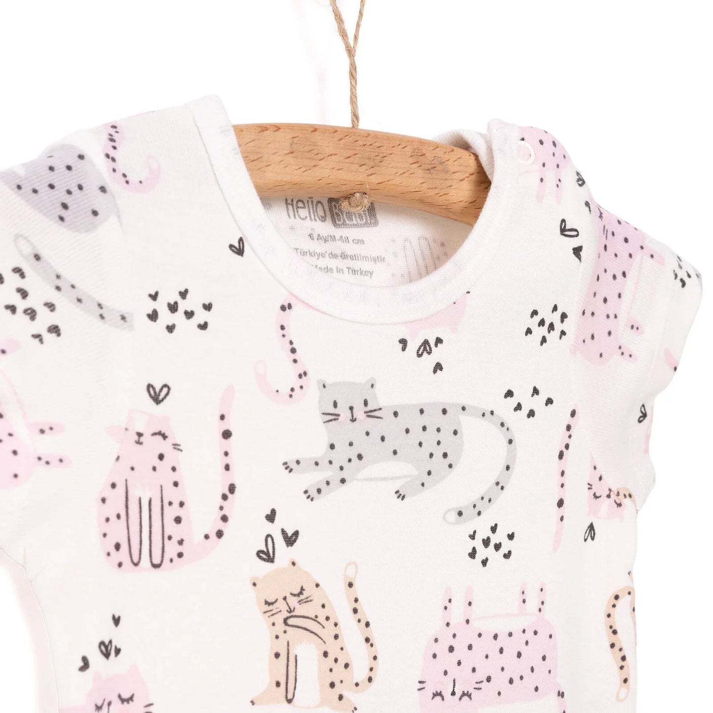 HelloBaby Baby Girl Short Sleeve Body - Ecru - mezetto ebebek ebebek