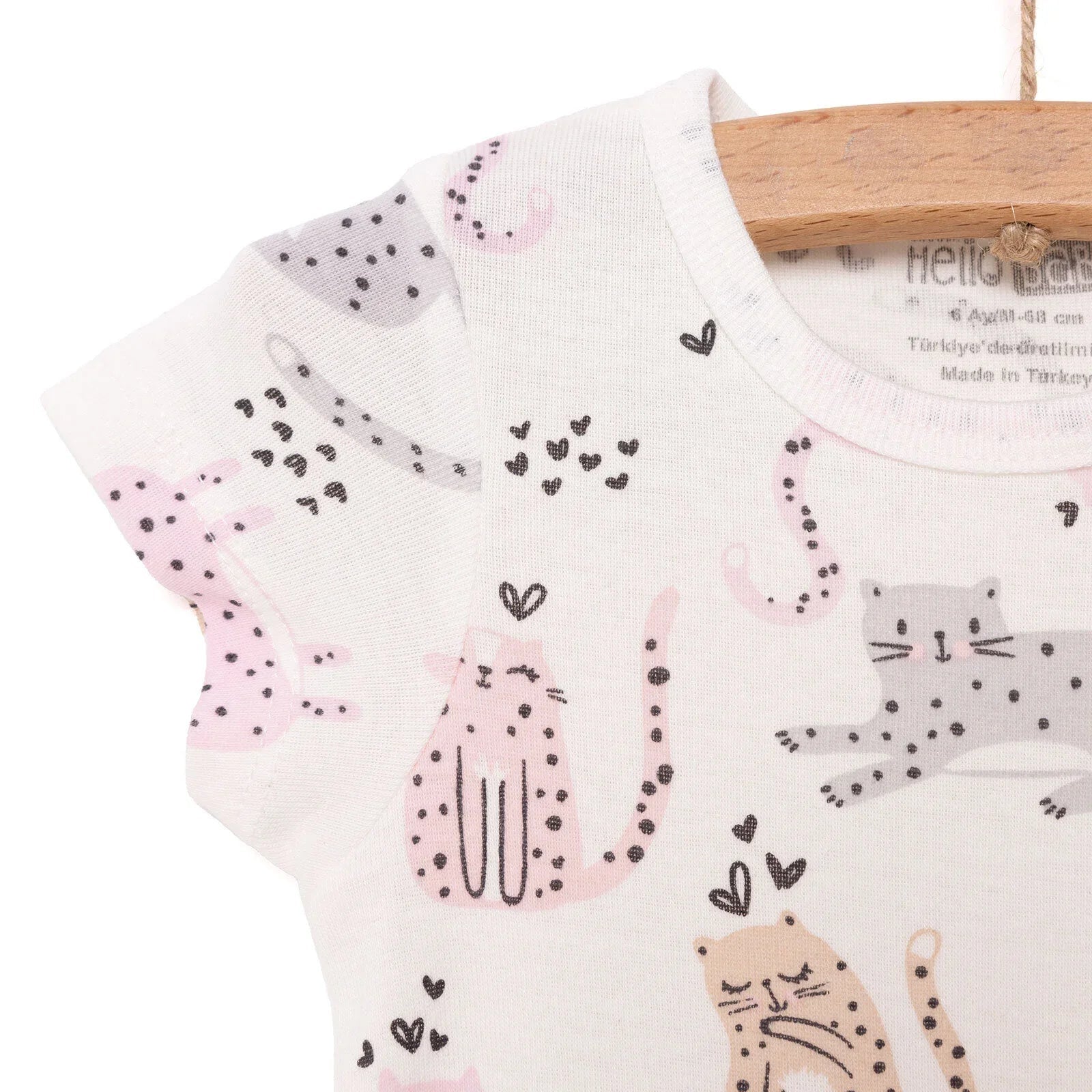 HelloBaby Baby Girl Short Sleeve Body - Ecru - mezetto ebebek ebebek