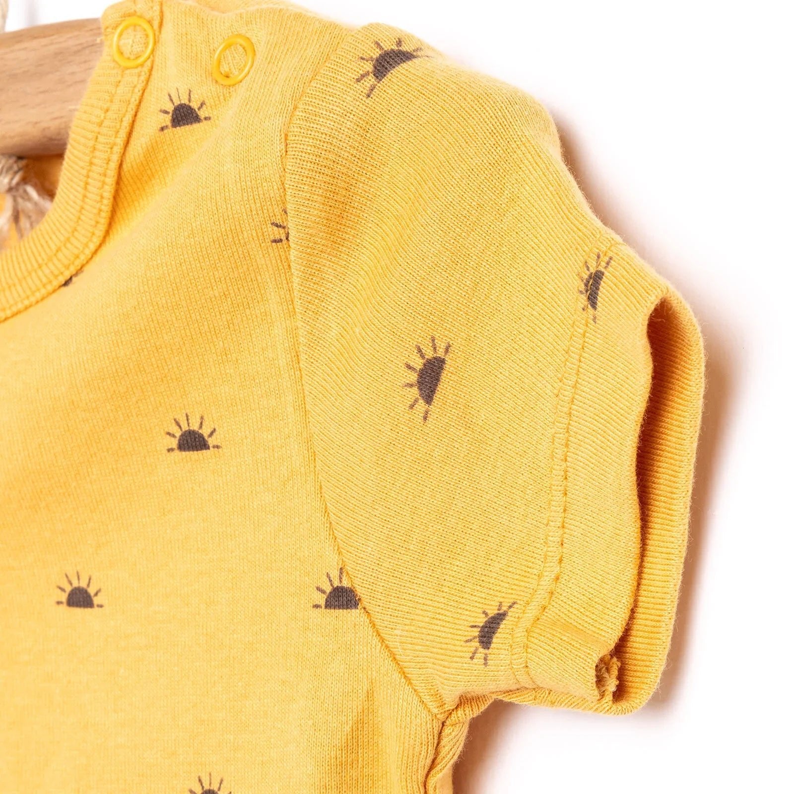 HelloBaby Baby Girl Short Sleeve Body - Mustard - mezetto ebebek ebebek
