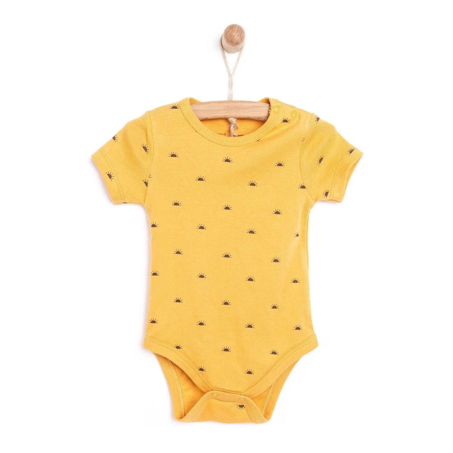 HelloBaby Baby Girl Short Sleeve Body - Mustard - mezetto ebebek ebebek