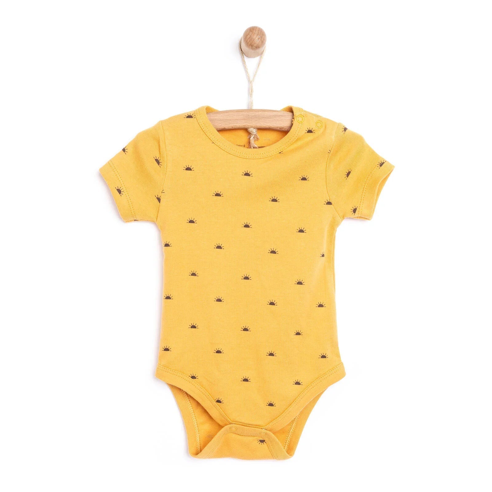 HelloBaby Baby Girl Short Sleeve Body - Mustard - mezetto ebebek ebebek