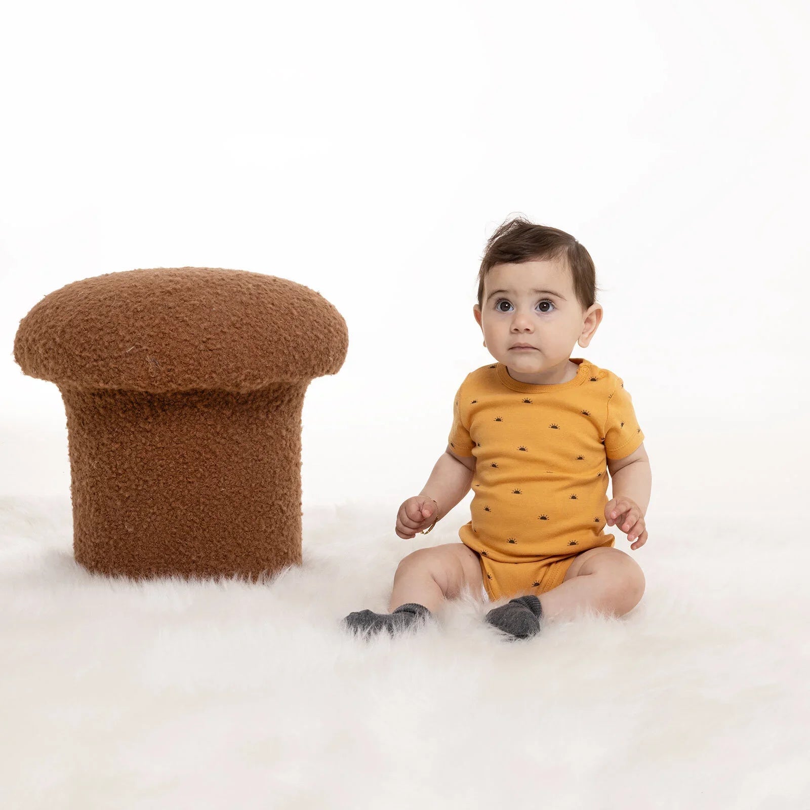 HelloBaby Baby Girl Short Sleeve Body - Mustard - mezetto ebebek ebebek