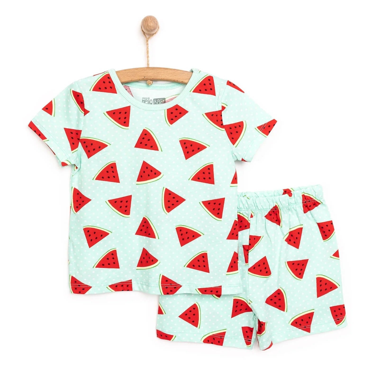 HelloBaby Baby Girl Short Sleeve Pyjamas Set - Blue - mezetto ebebek ebebek