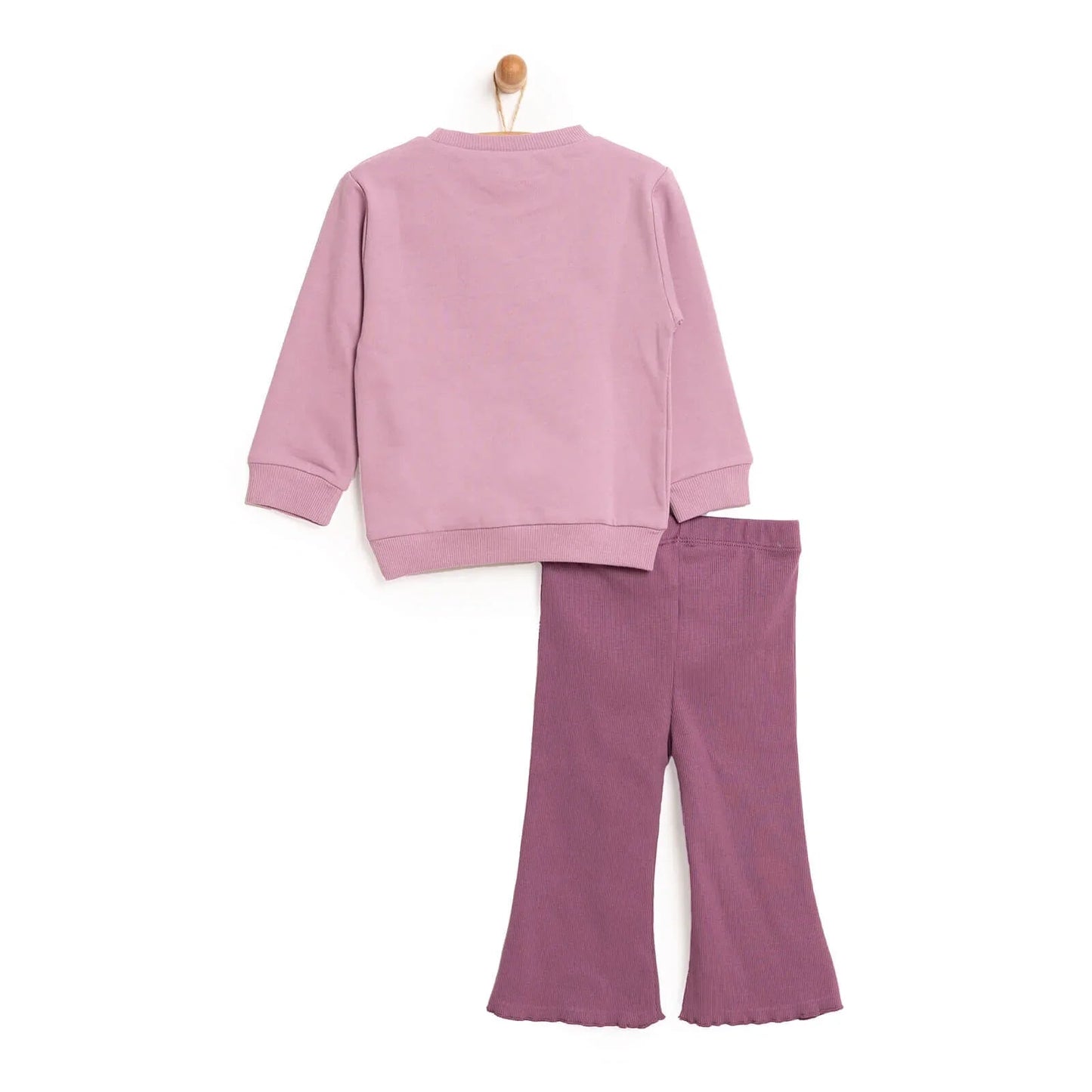 HelloBaby Baby Girl Sweatshirt Footless Bottom - Purple - mezetto ebebek ebebek