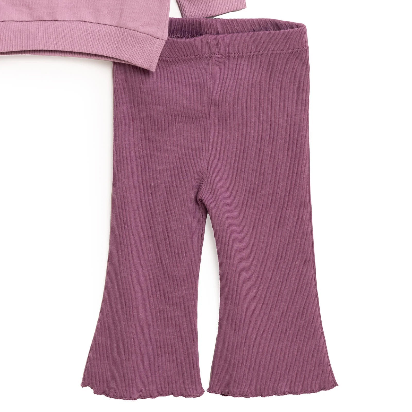 HelloBaby Baby Girl Sweatshirt Footless Bottom - Purple - mezetto ebebek ebebek