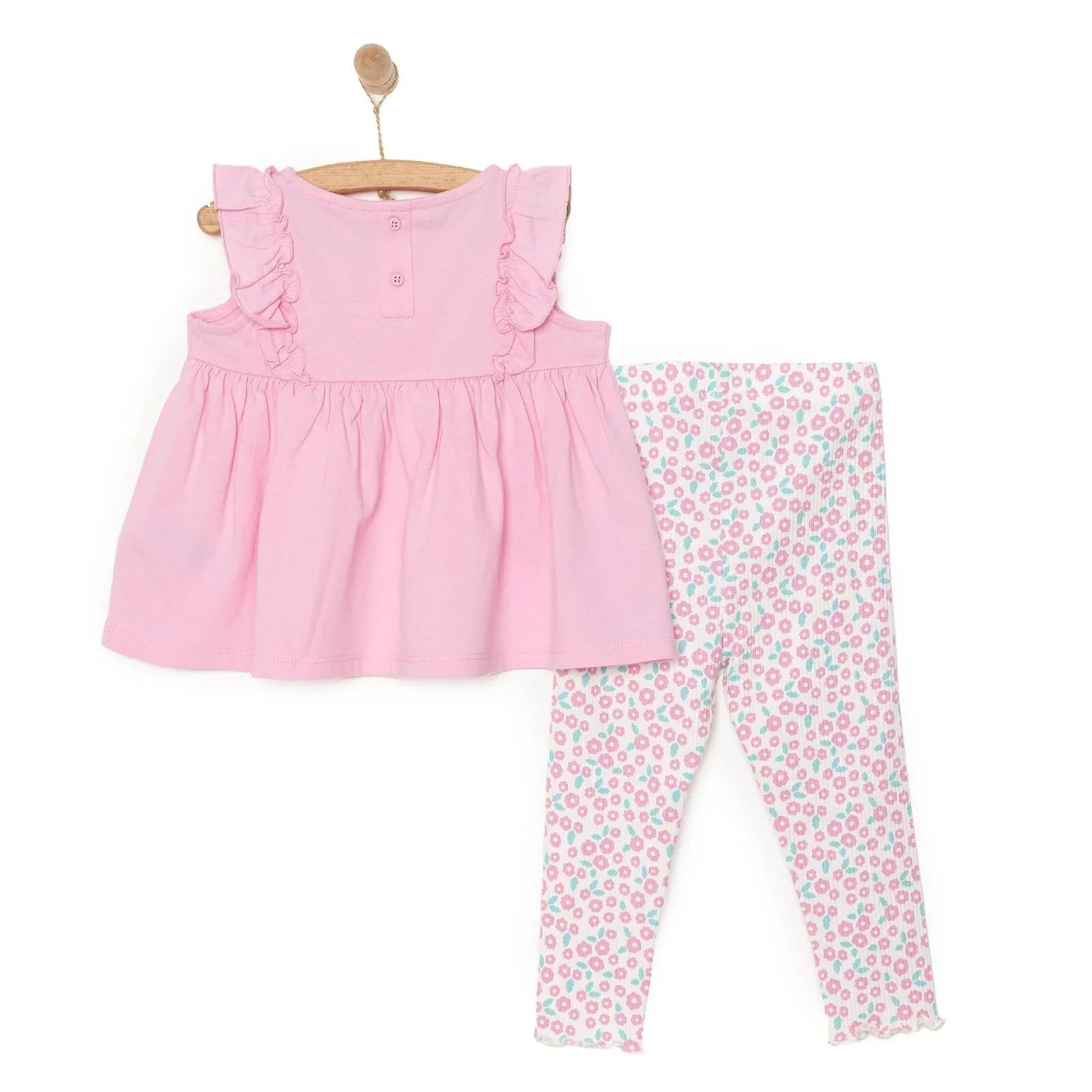 HelloBaby Baby Girl Tight & T-shirt - Mauve - mezetto ebebek ebebek