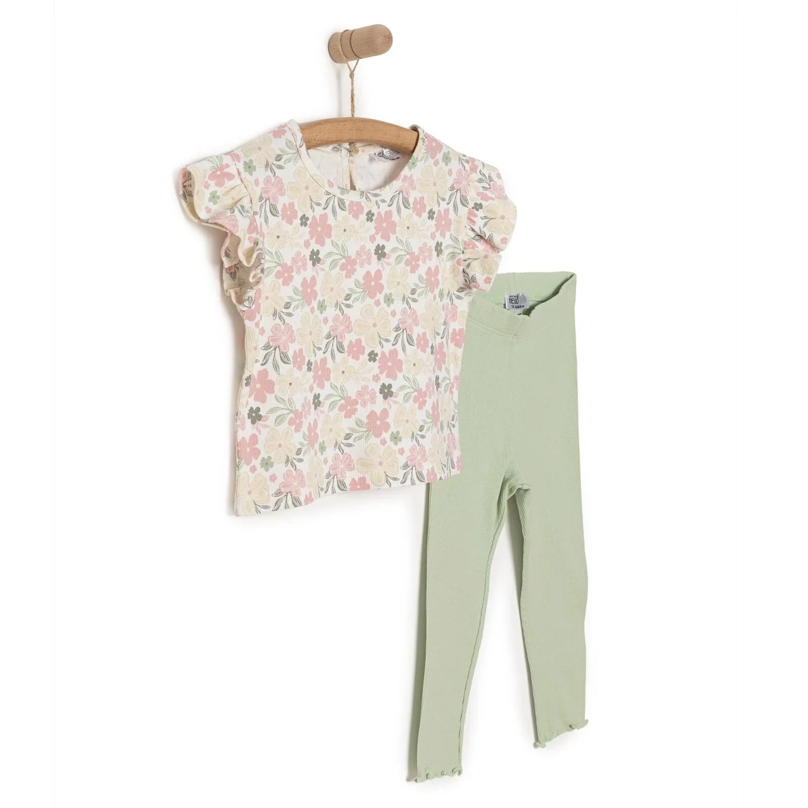 HelloBaby Baby Girl Tight & T-shirt - Patterned - mezetto ebebek ebebek