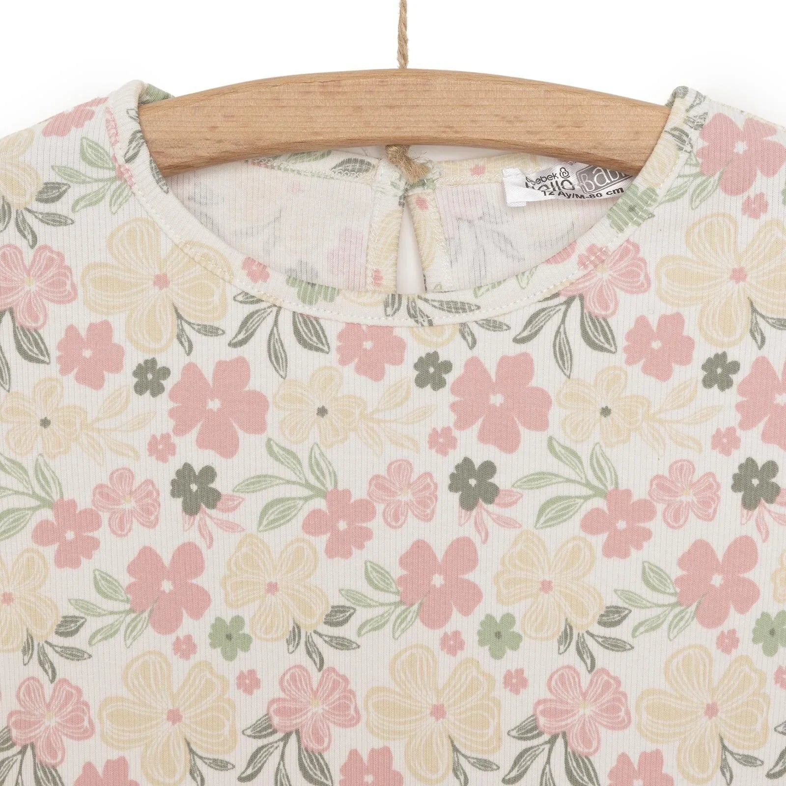 HelloBaby Baby Girl Tight & T-shirt - Patterned - mezetto ebebek ebebek