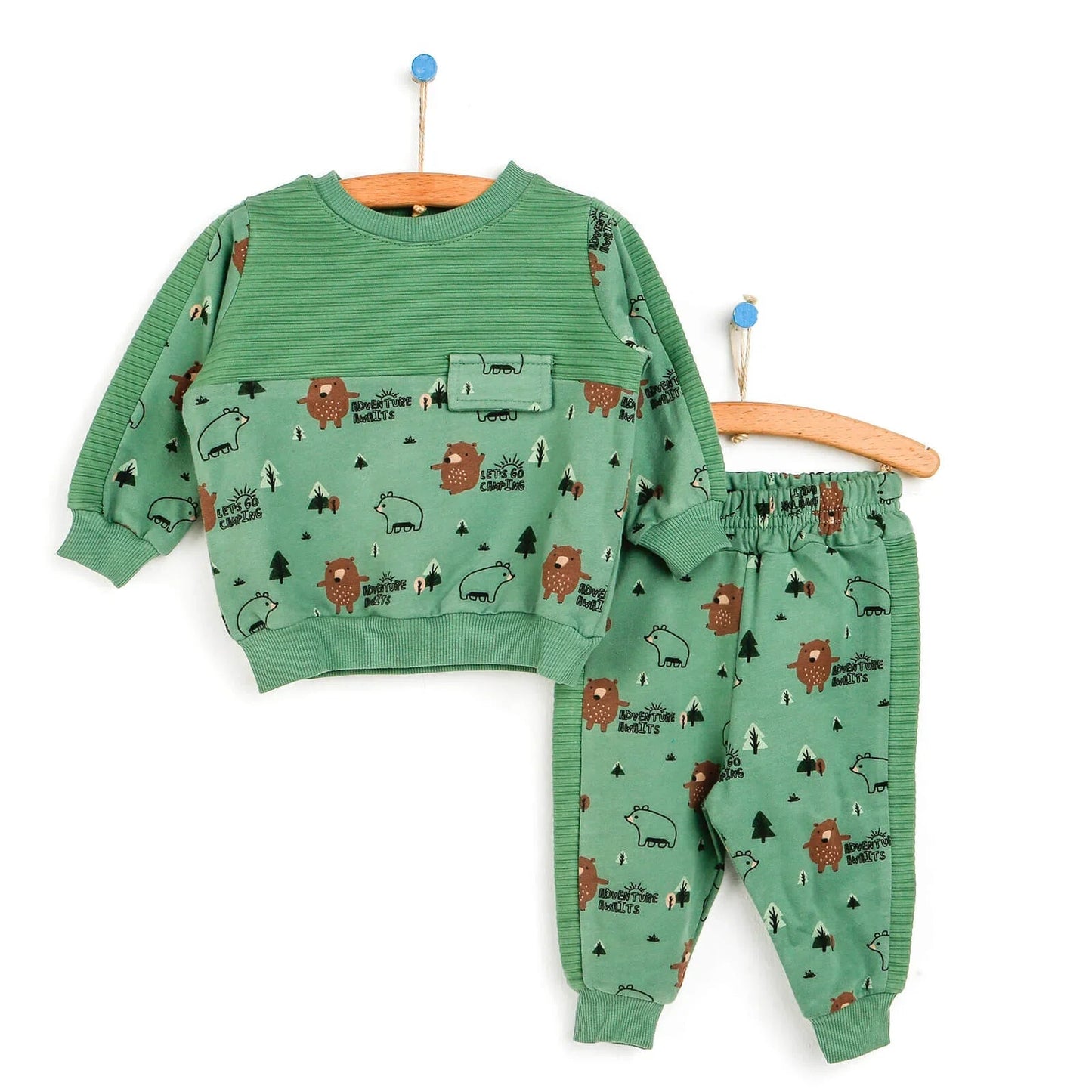 HelloBaby Baby Tracksuit - Dark Green - mezetto ebebek ebebek